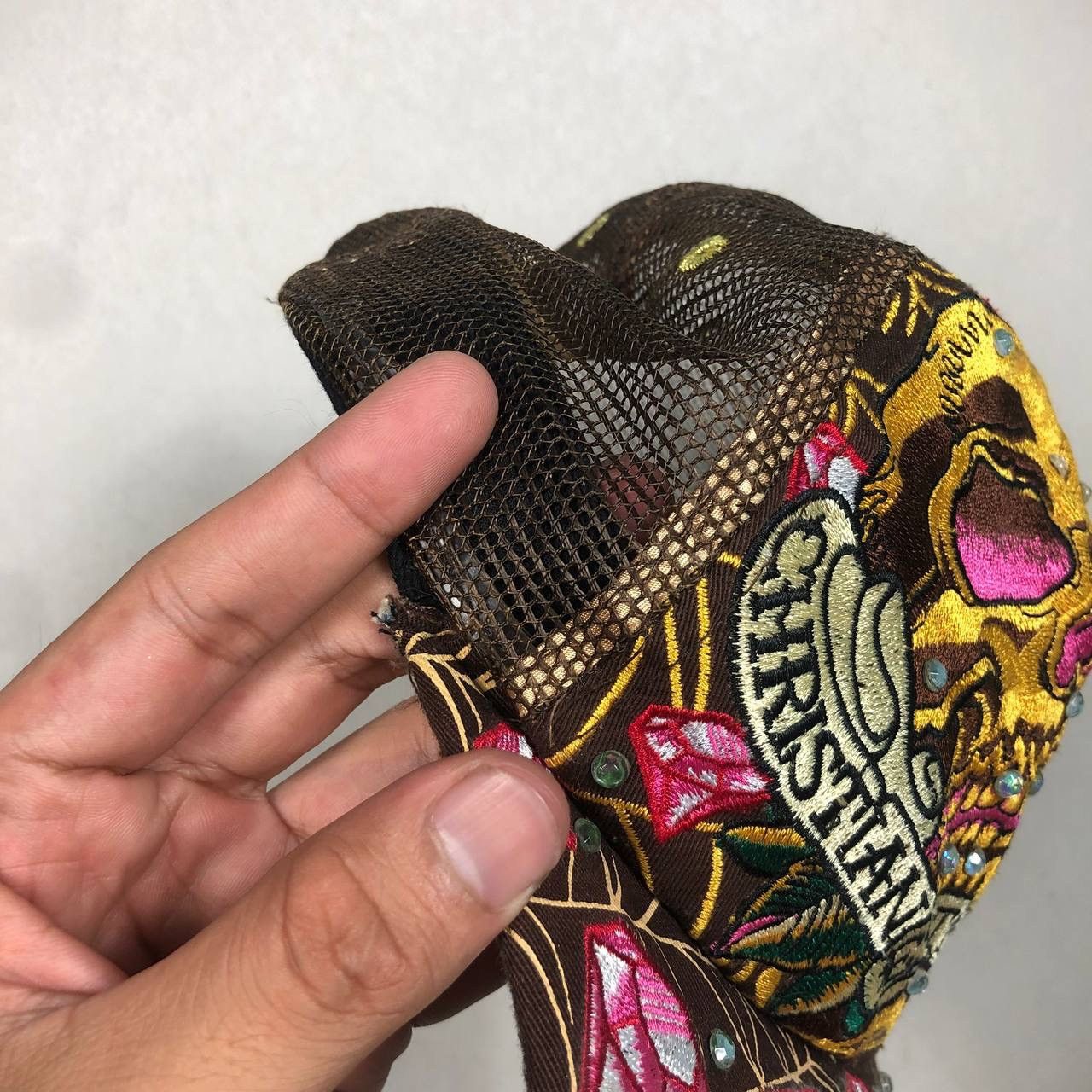 Christian Audigier HOT🔥 Christian Audigier Ed Hardy Trucker Hat Skull Cap Size ONE SIZE - 5 Thumbnail