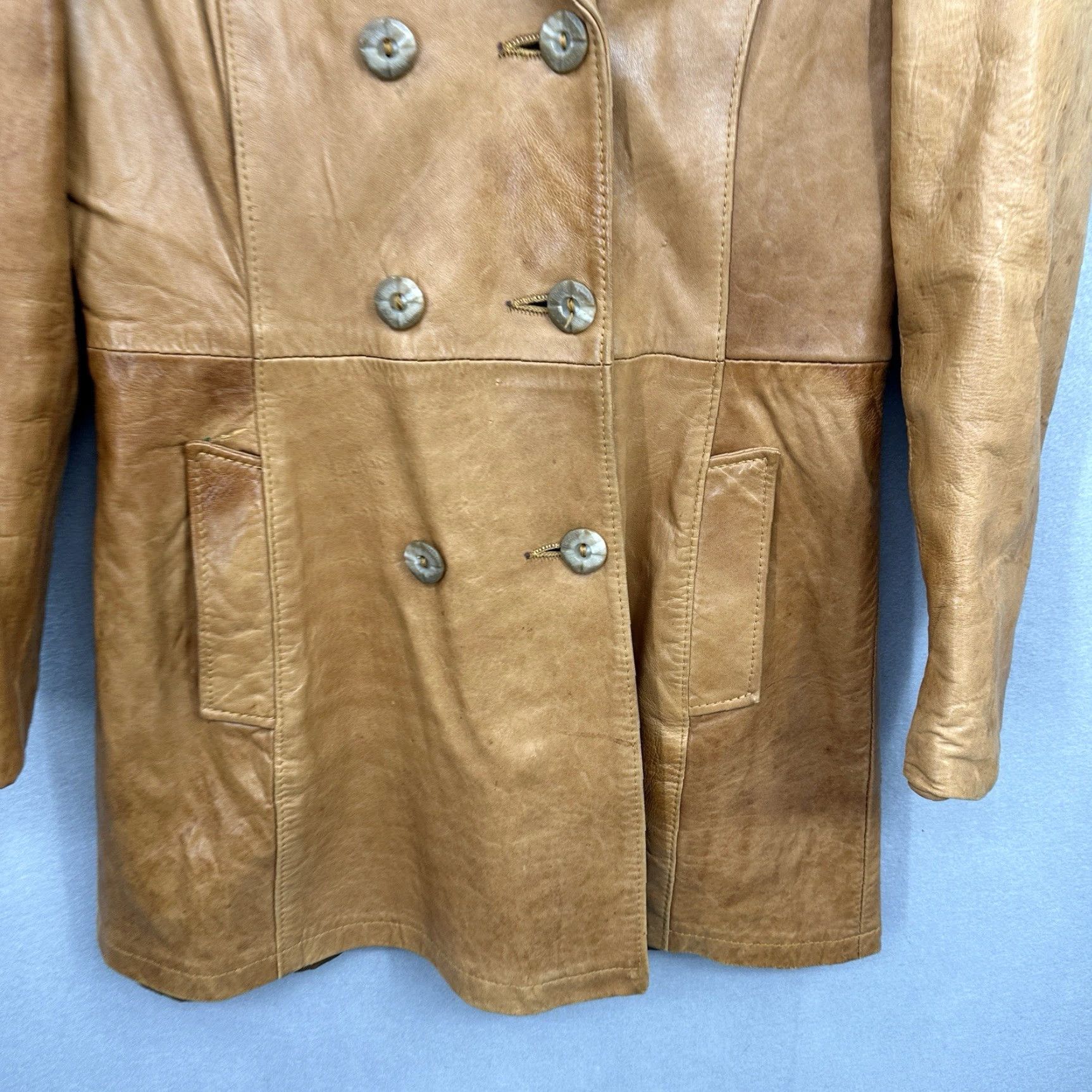 Golden Bear VINTAGE Golden Bear Jacket Mens M Overcoat Leather 80s Brown Adult Medium Mens Jacket Size US M / EU 48-50 / 2 - 4 Thumbnail