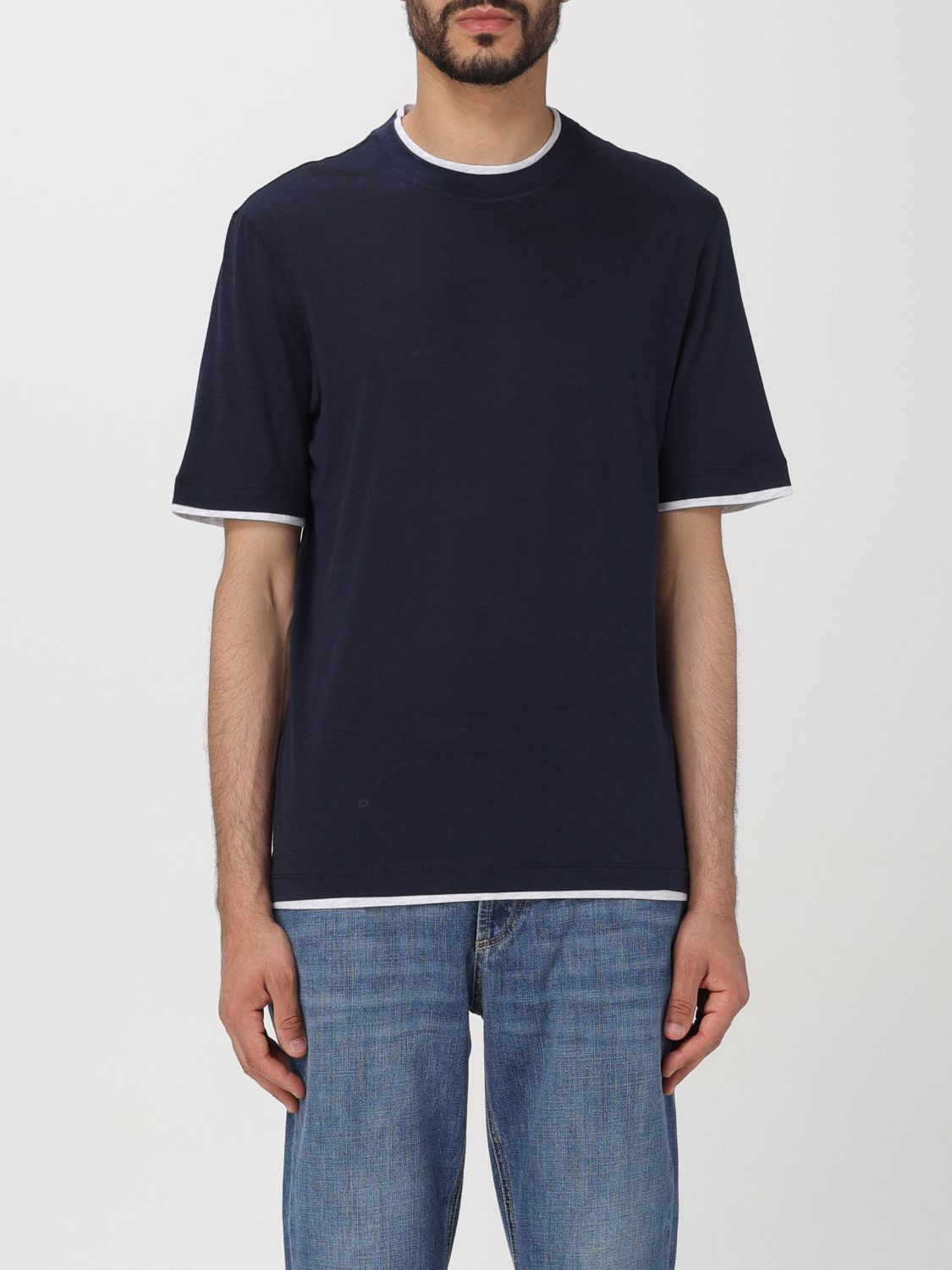 image of Brunello Cucinelli T-Shirt Men Blue 1 (Size Medium)