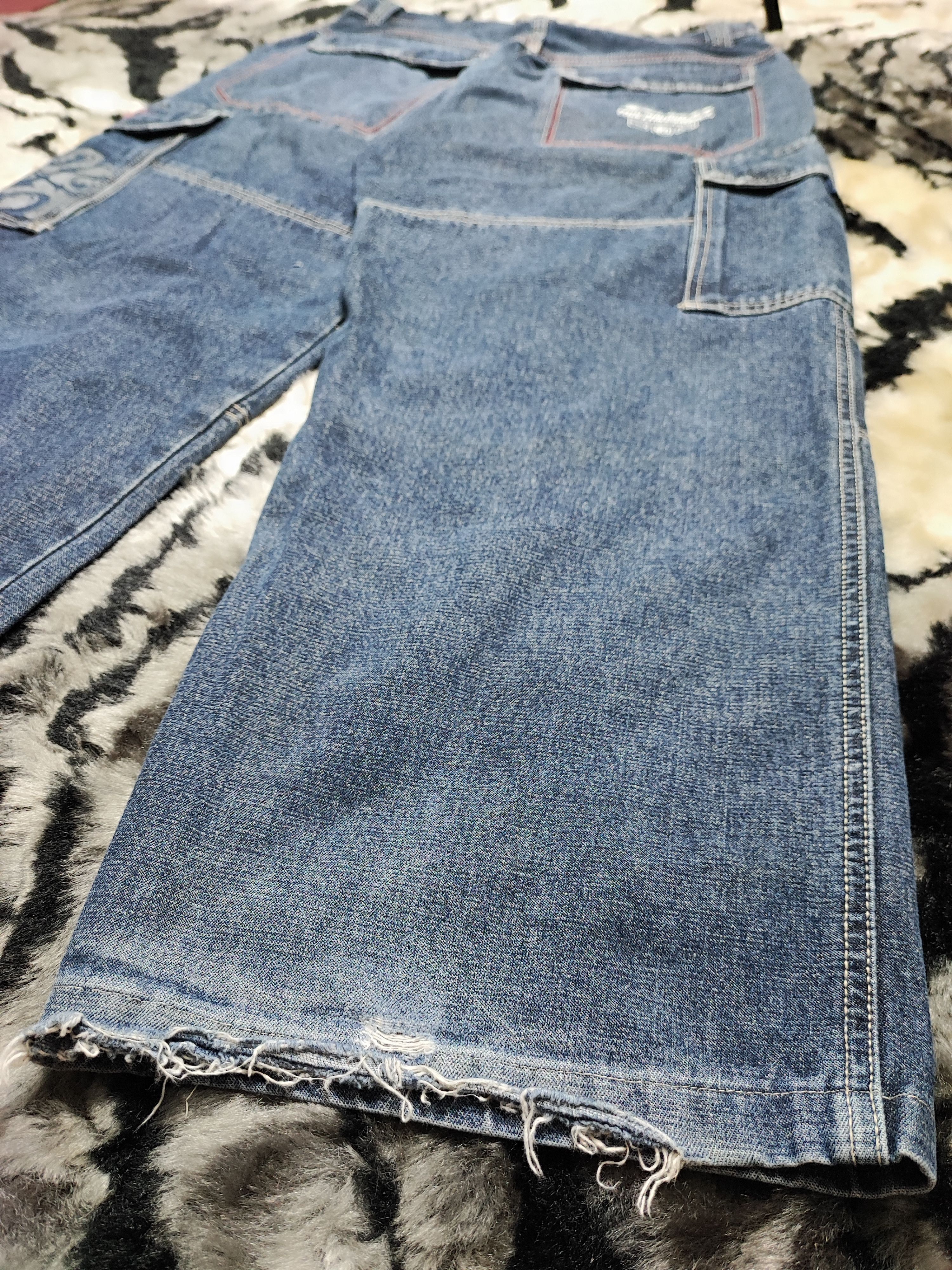 If Six Was Nine Piko Jeans Baggy Wide Leg Cargo Denim Size US 31 - 19 Thumbnail