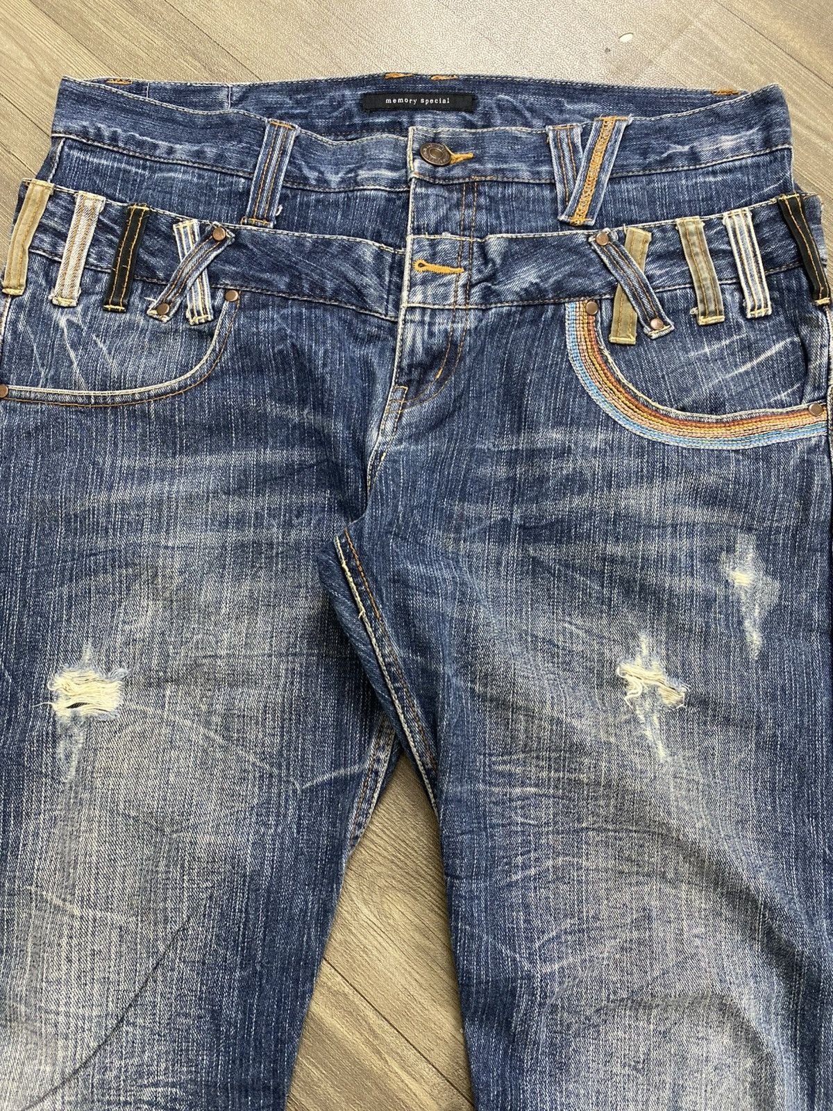 Japanese Brand 2000s Japanese Double Waist Distressed Punk Lgb Jeans Y2K Size US 33 - 6 Thumbnail