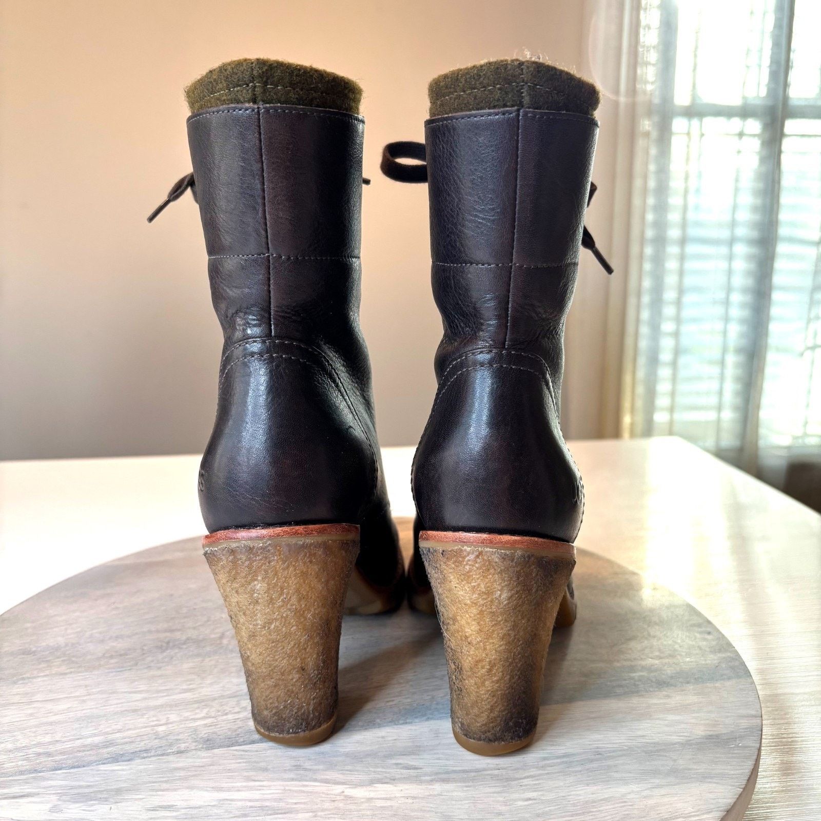 Ugg UGG Heeled Boots Leather Combat Zip Lined Women's Size 9 Size US 9 / IT 39 - 9 Thumbnail