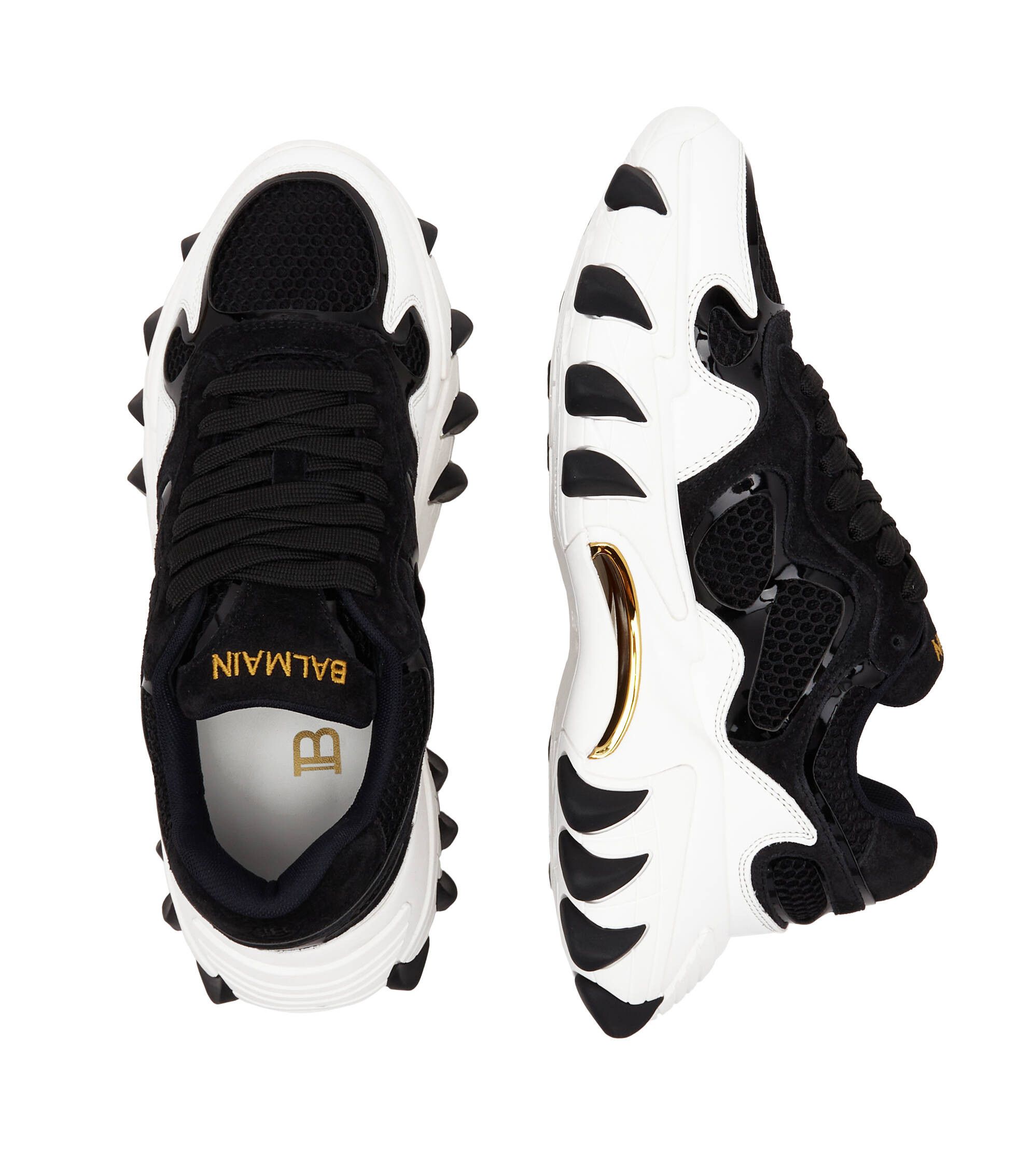 Balmain o1s1wg110425 B-East Low-Top Sneakers in White Black Size US 10 / IT 40 - 7 Thumbnail