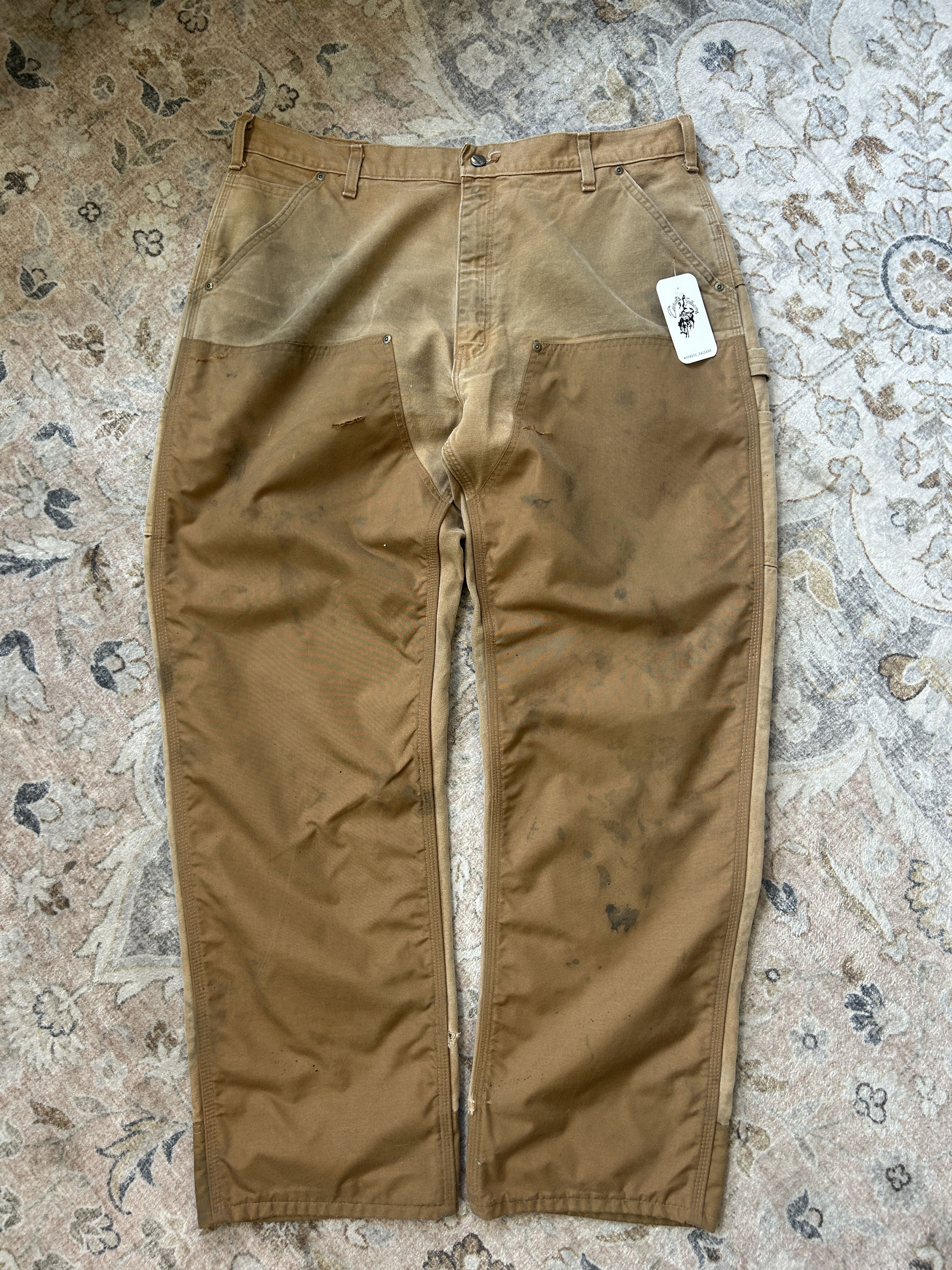 Carhartt Carhartt Canvas Double Knee Dungaree Pants 40 Beige B292 Size US 40 / EU 56 - 1 Thumbnail