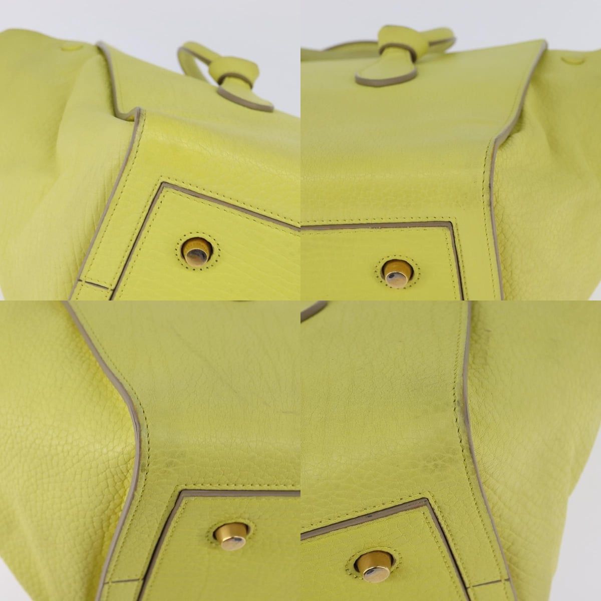 Celine CELINE Thai Mini Hand Bag Leather Yellow Gold Size ONE SIZE - 10 Thumbnail