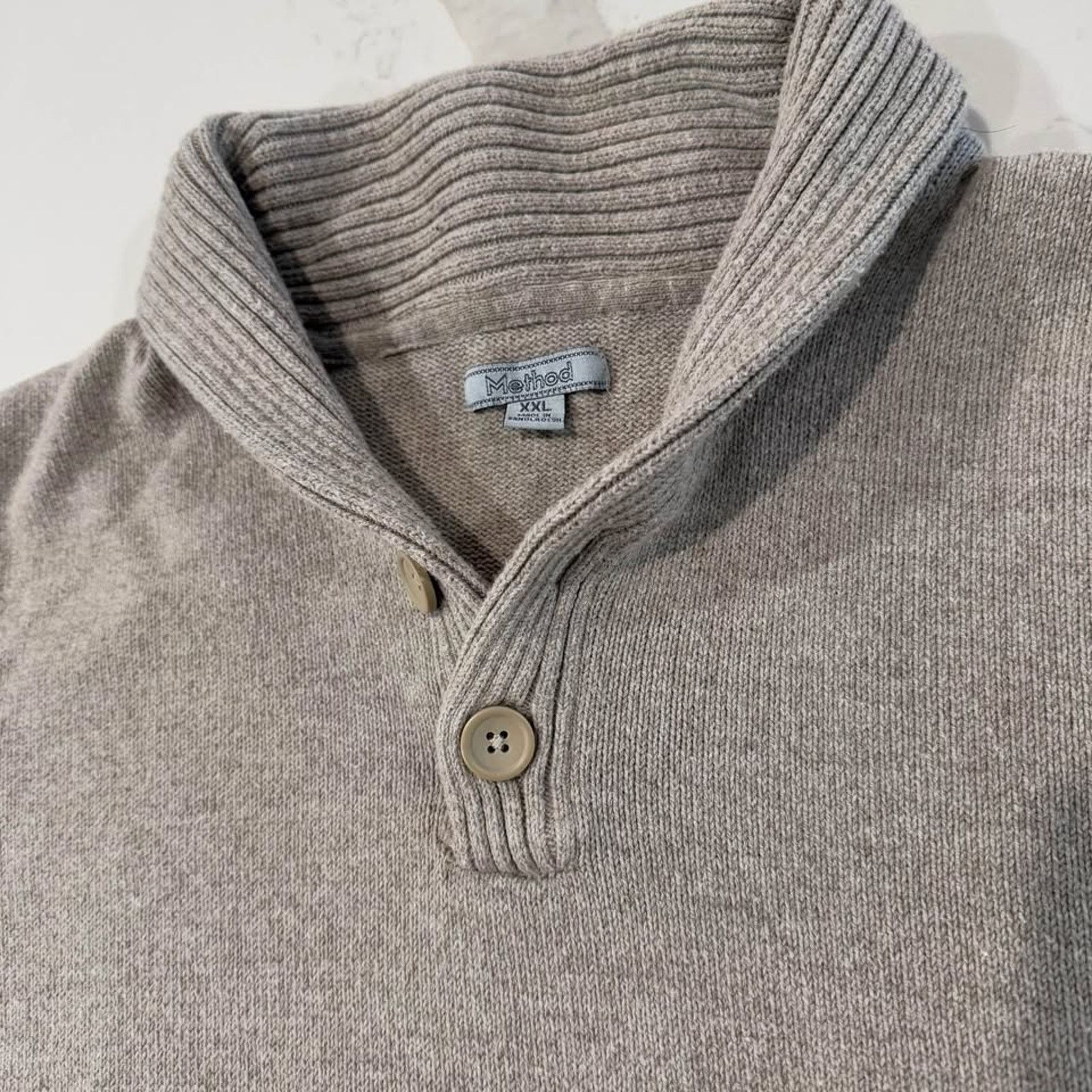 Method Method Pullover Knit Long Sleeve Shawl Neck Sweater Mens XXL Size US XXL / EU 58 / 5 - 3 Thumbnail