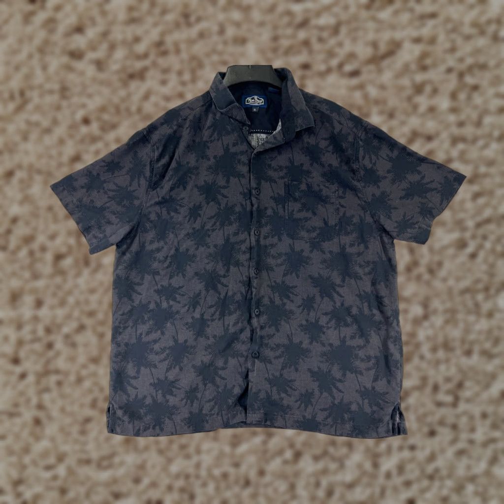 Nat Nast Nat Nast Shirt Adult XL Black Button-Up Silk Blend Floral Palm Print Size US XL / EU 56 / 4 - 1 Thumbnail