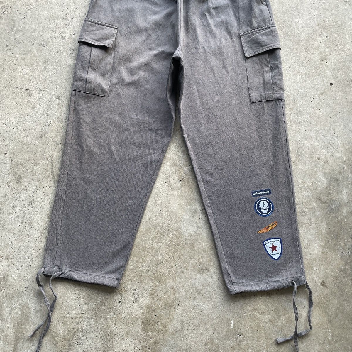 Hook-Ups Vintage Hook Faded Drawstring Waist Baggy Cargo Pants Size US 32 / EU 48 - 6 Thumbnail