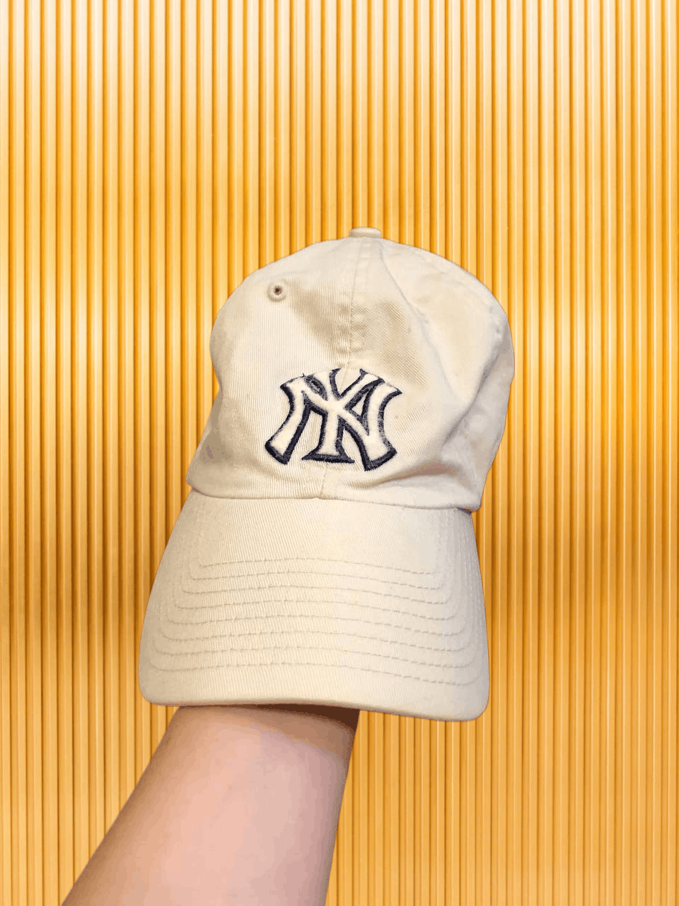 New York Yankees Cap beige Y2K Hats Vintage New York Yankees streetwear Size ONE SIZE - 1 Thumbnail