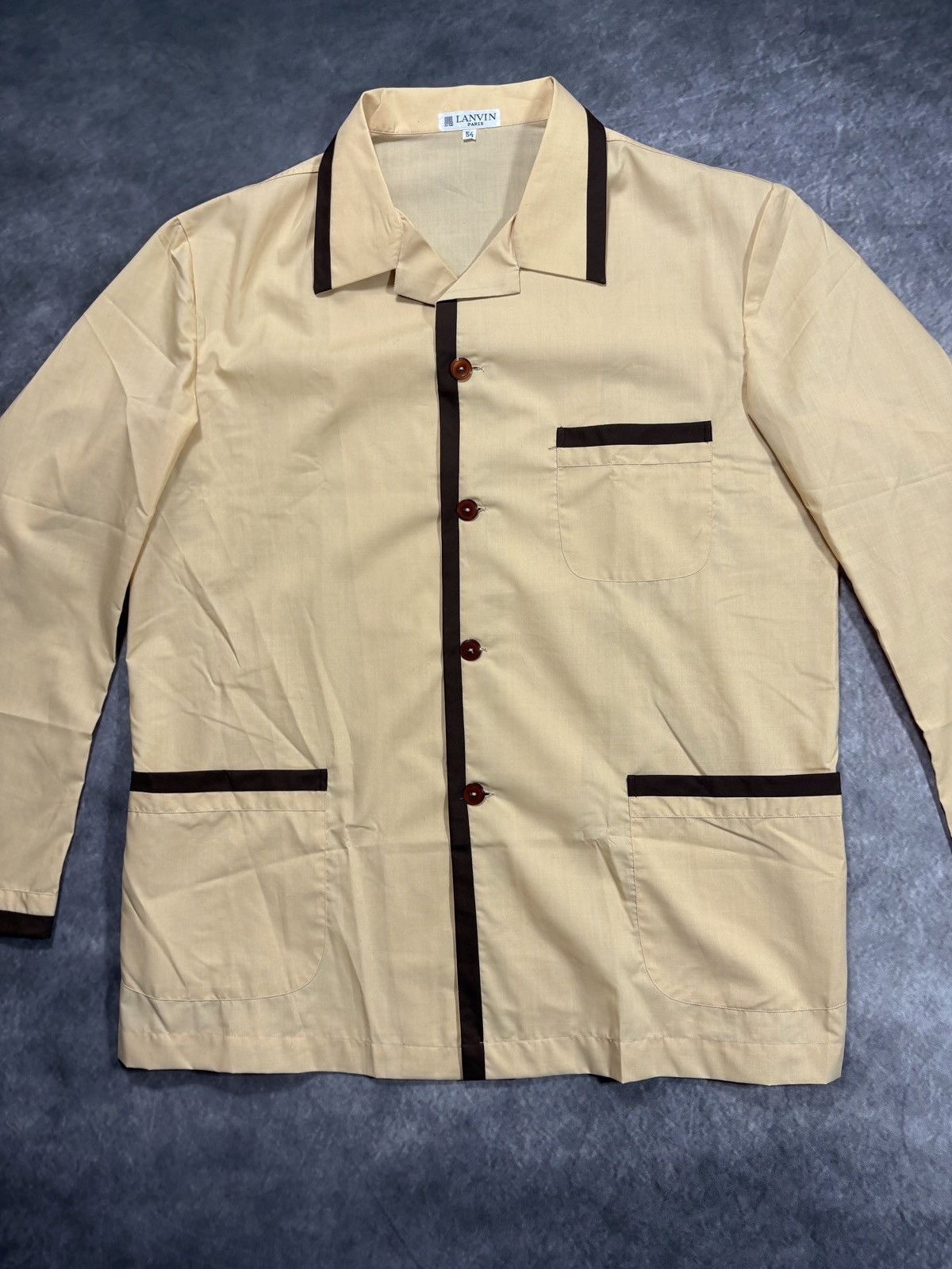 Lanvin Vintage Lanvin Pyjama Shirt Sleep PJs 1960s 1970s Designer Size US L / EU 52-54 / 3 - 6 Thumbnail