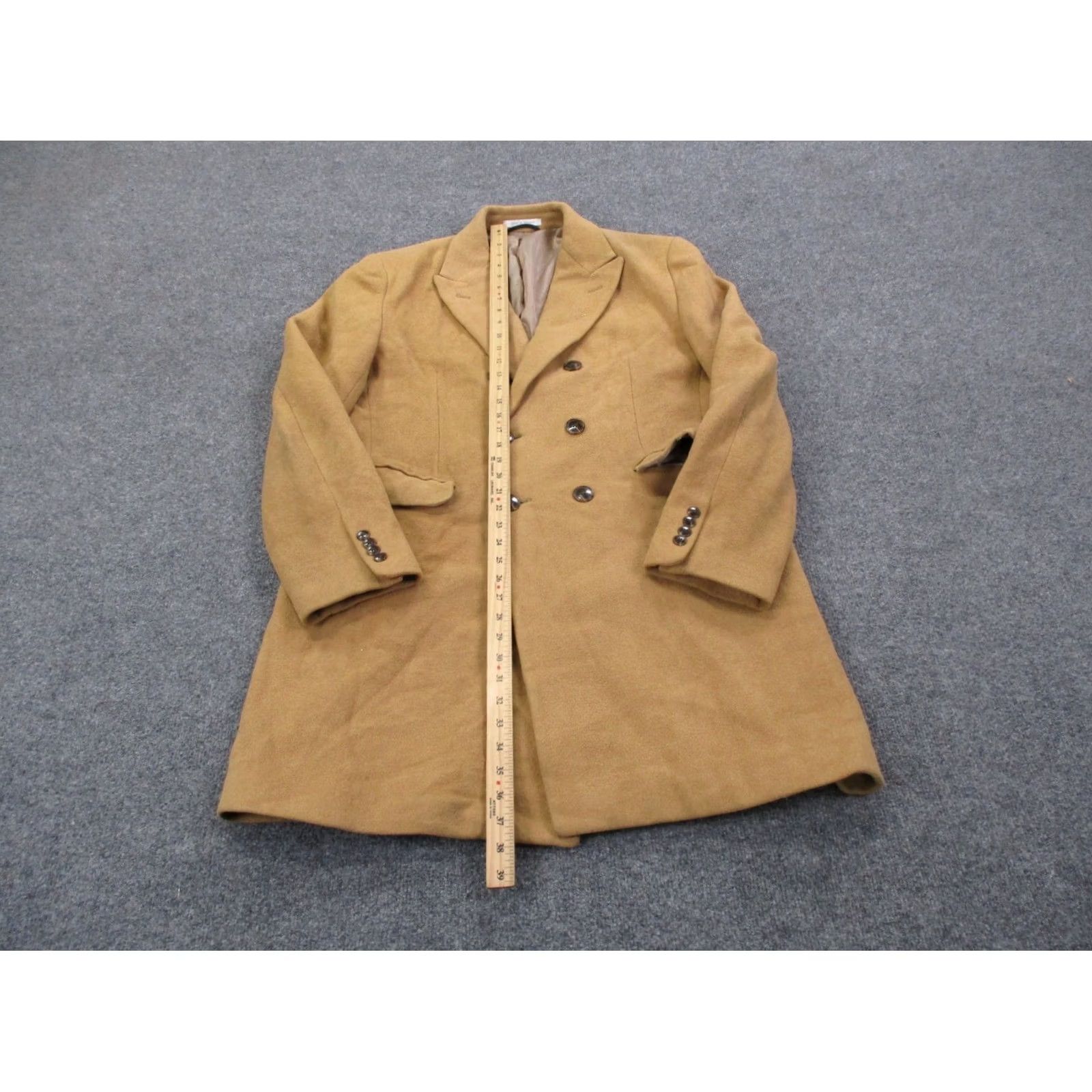Ralph Lauren Ralph Lauren Coat Mens 40R Beige Wool Overcoat Jacket Size US XXS / EU 40 - 3 Thumbnail