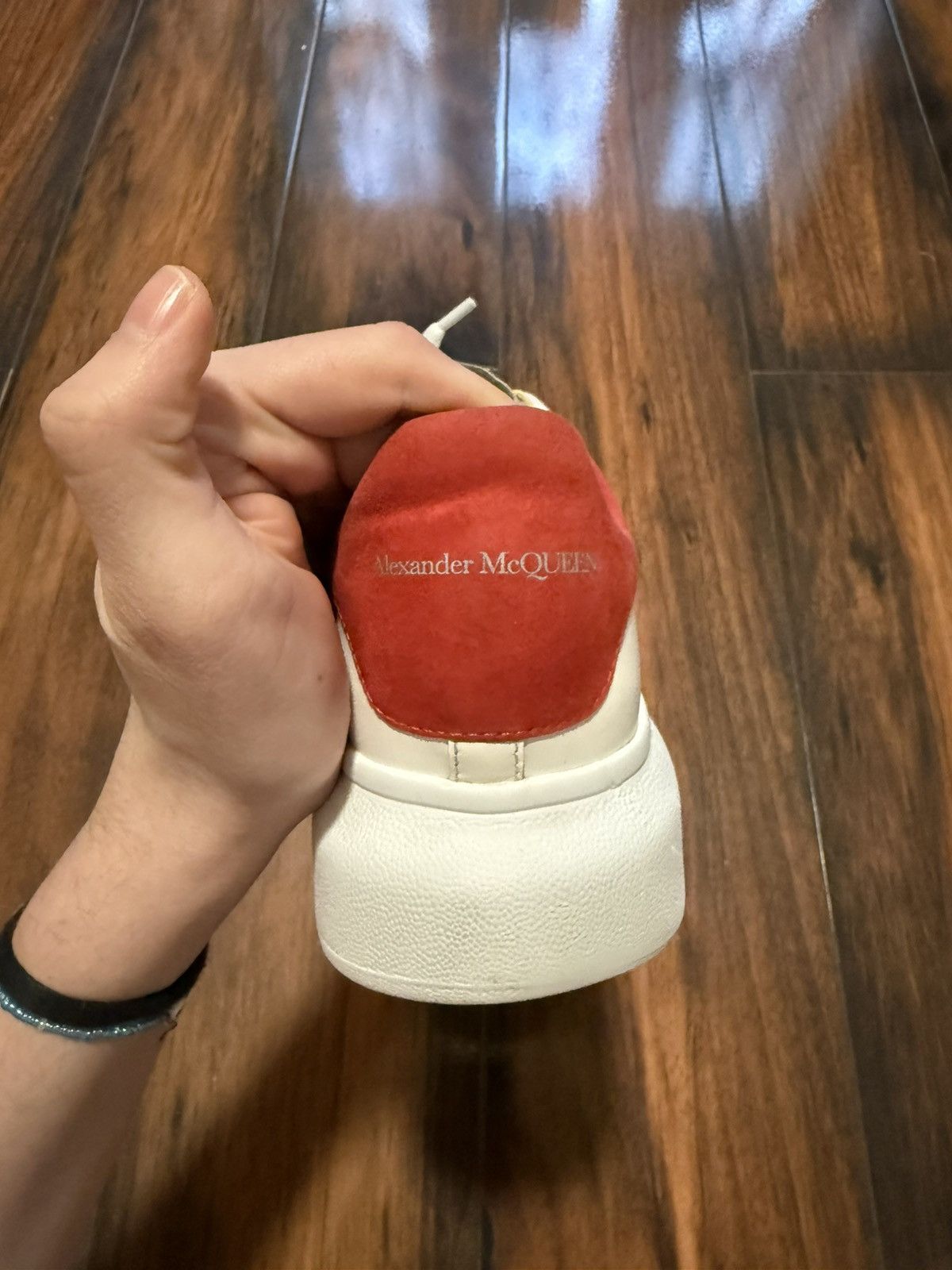 Alexander McQueen Alexander Mcqueen Oversized Sneaker White Red Velvet Heel Size US 10 / EU 43 - 6 Thumbnail