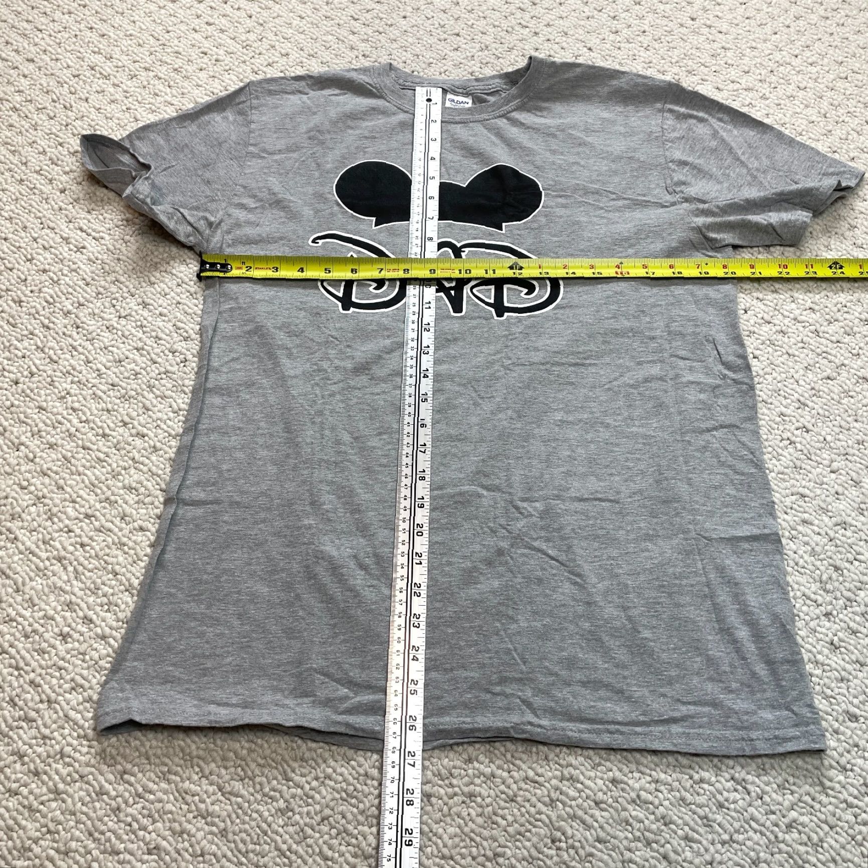 Gildan Gildan Softstyle Shirt Mens L Disney Dad Logo Mickey Ears Short Sleeve Gray Size US L / EU 52-54 / 3 - 3 Thumbnail