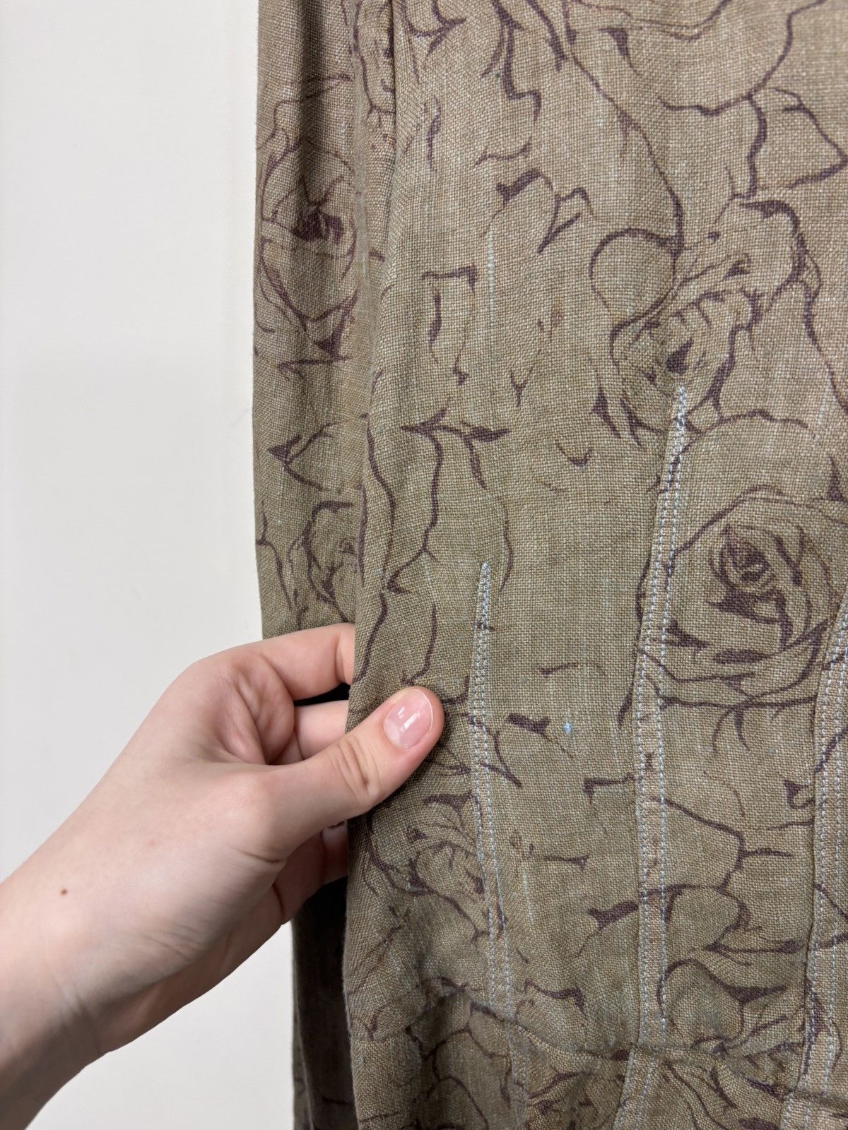 120% Lino 120% Lino Women’s Abstract Floral Brown Linen Blazer Jacket Size S / US 4 / IT 40 - 8 Thumbnail