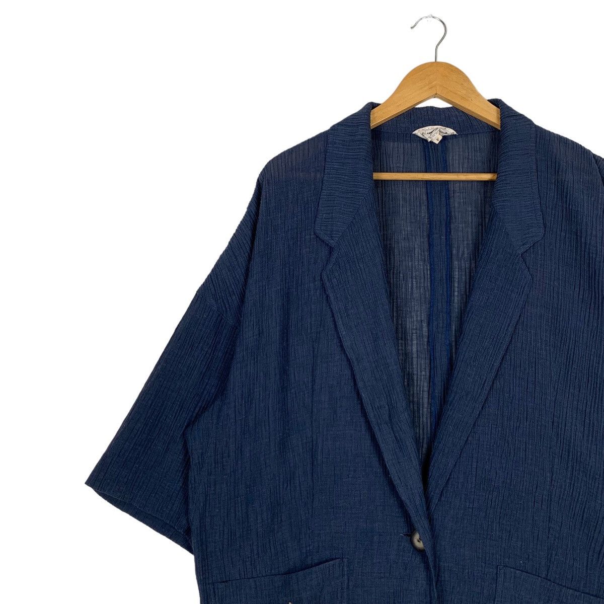 Japanese Brand SONIA GILLES Pleated Single Button Jacket #1094-C50 Size XL / US 12-14 / IT 48-50 - 6 Thumbnail