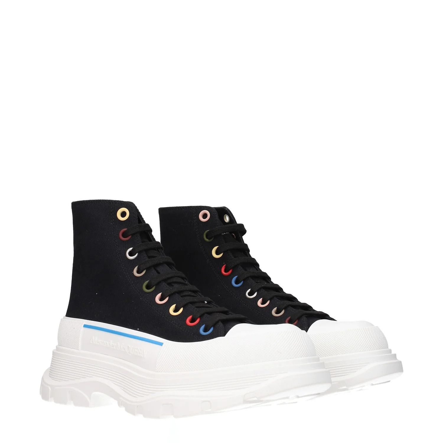 Alexander McQueen ob1o1e0225 Fabric Ankle Boots in White Black Size US 8 / EU 41 - 2 Thumbnail