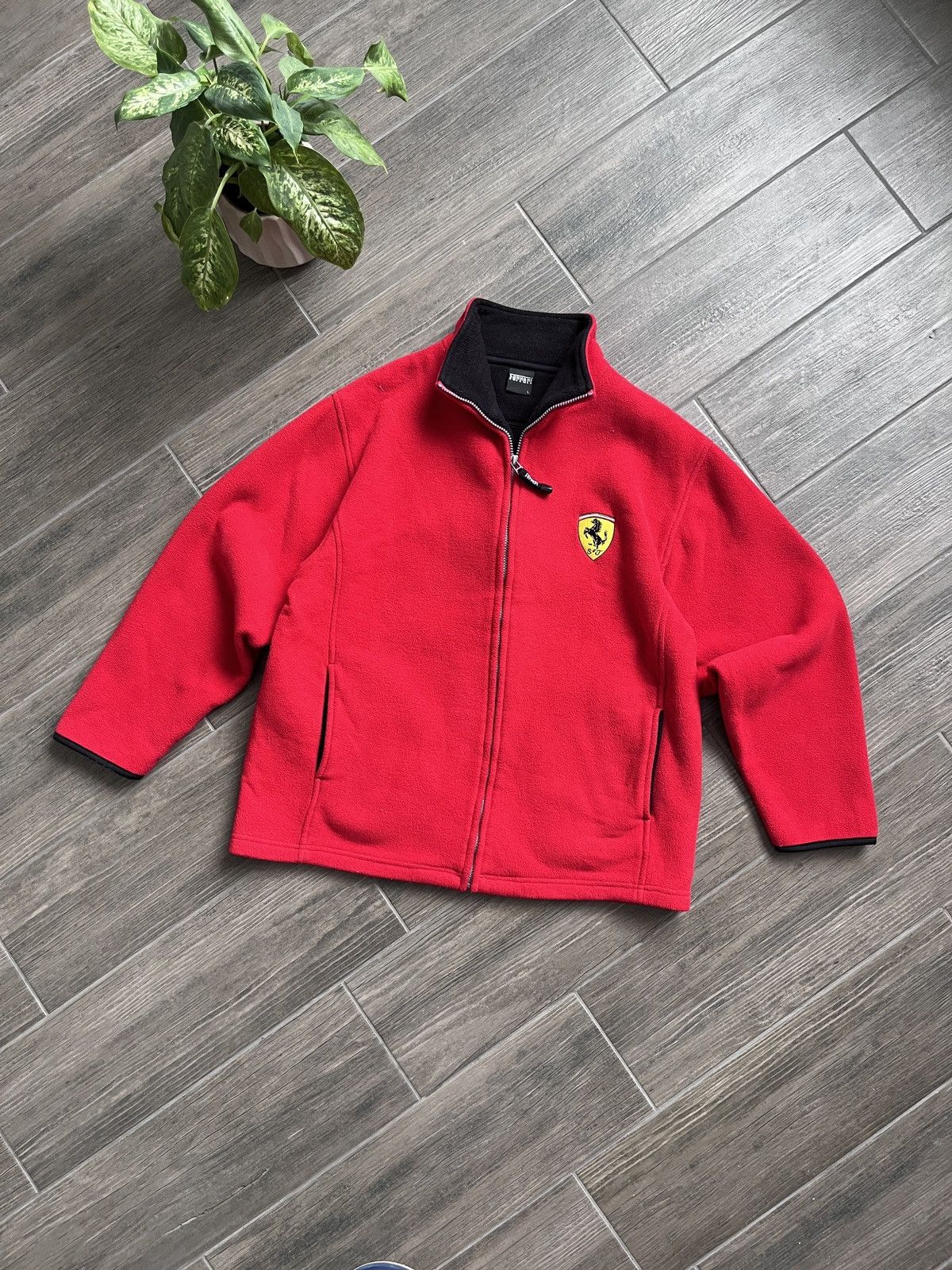 Archival Clothing Ferrari Vintage 1999 Red Full Zip Fleece Jacket | Grailed