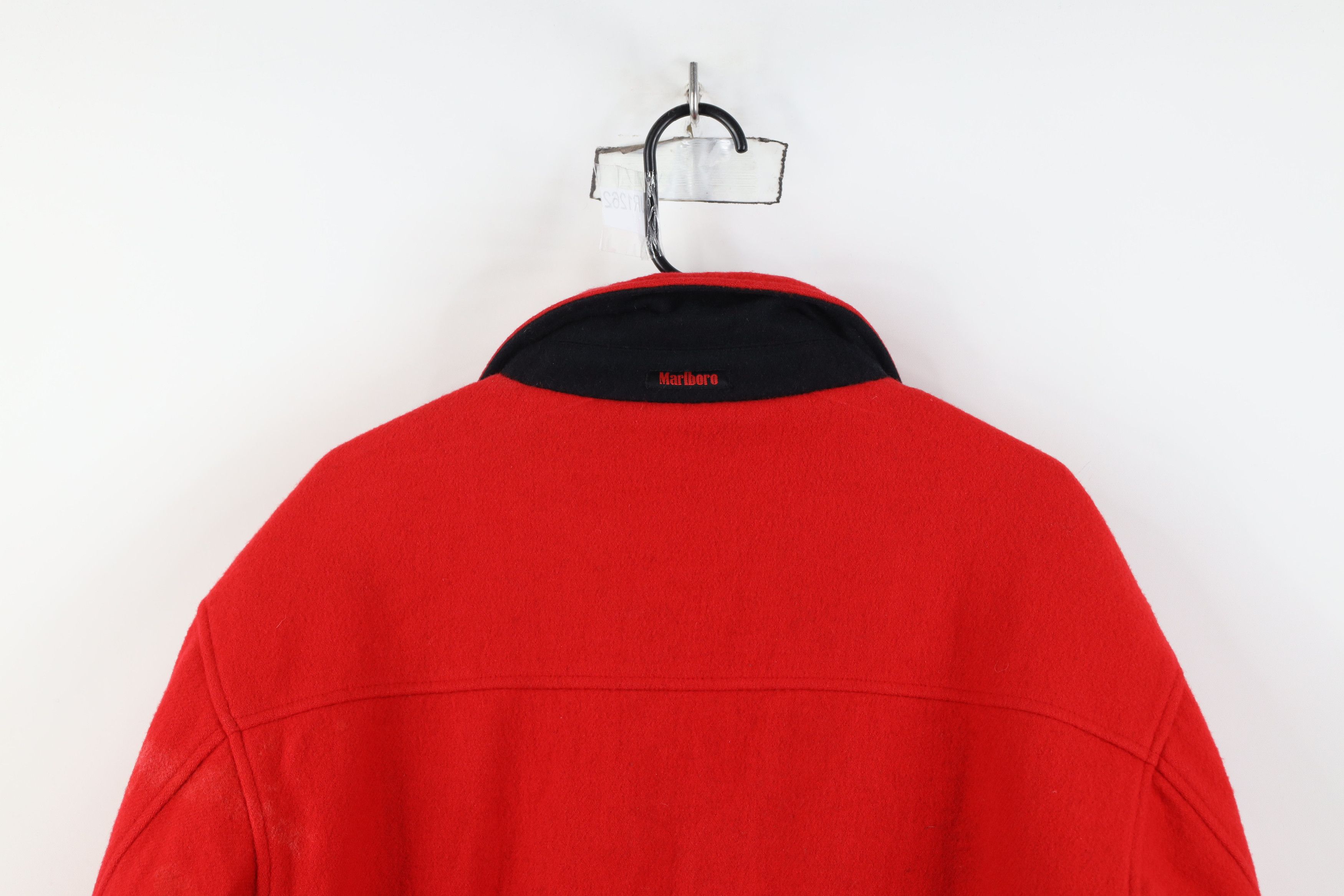 Marlboro Vintage 90s Marlboro Reversible Wool Jacket Coat Black Red Size US M / EU 48-50 / 2 - 18 Thumbnail