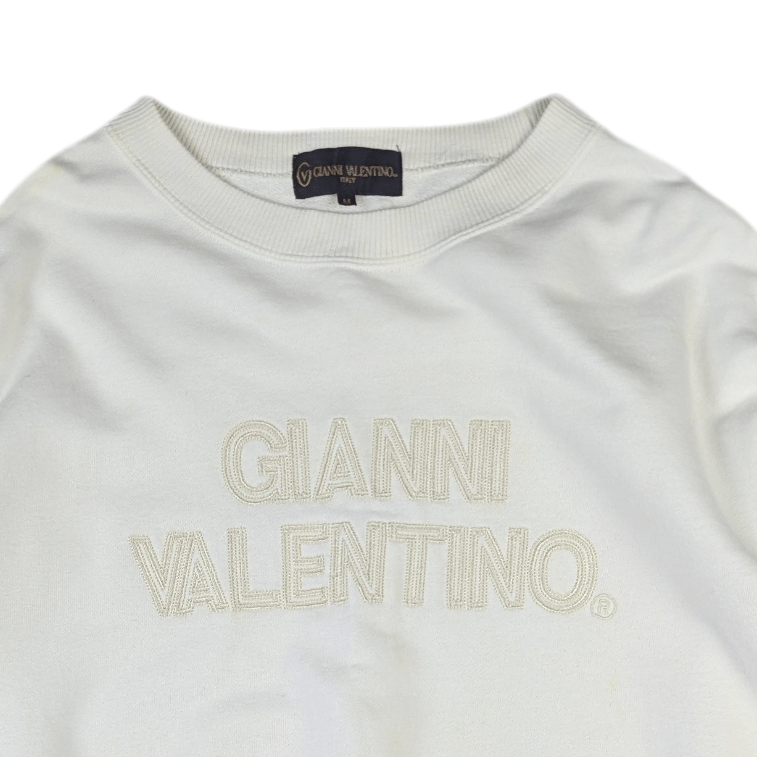 Japanese Brand GIANNI VALENTINO Big Spell Out Logo Sweatshirts Jumper Size M / US 6-8 / IT 42-44 - 5 Thumbnail