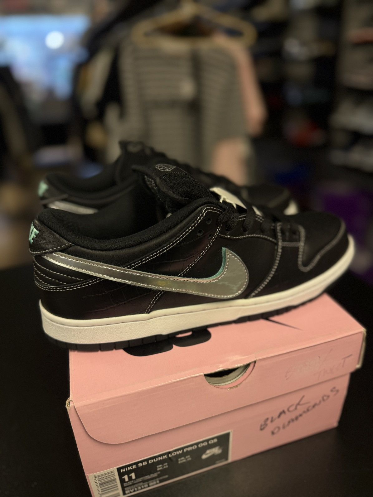 Diamond Supply Co. × Nike Size 11 - Nike Diamond Supply Co x Dunk SB Low Black Diamond Size US 11 / EU 44 - 3 Thumbnail