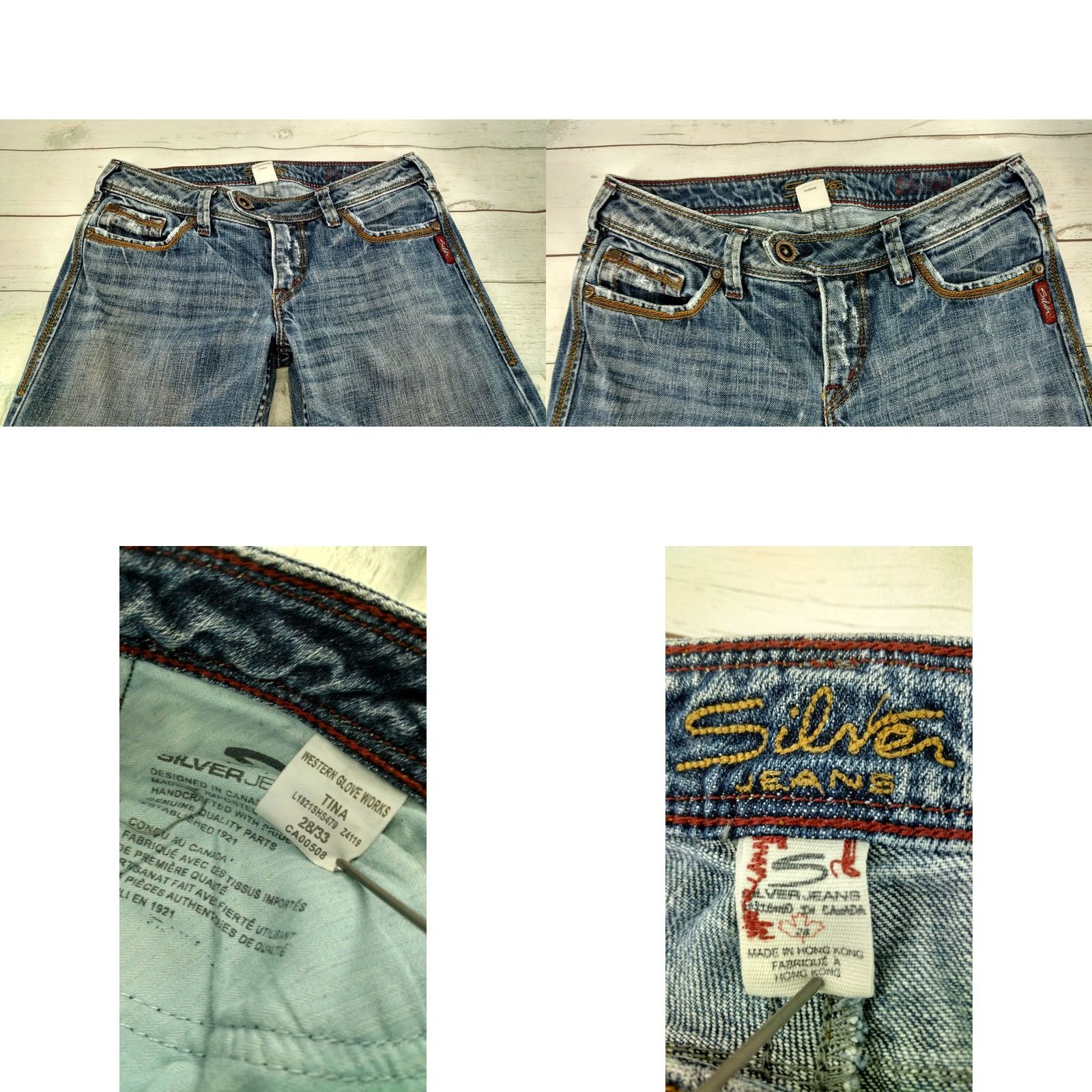 Silver Jeans Co. Silver Jeans Tina Distressed Denim Womens 30 Jeans Blue Regular Inseam 28 Bootcut Size 30 Size 30" / US 8 / IT 44 - 8 Thumbnail