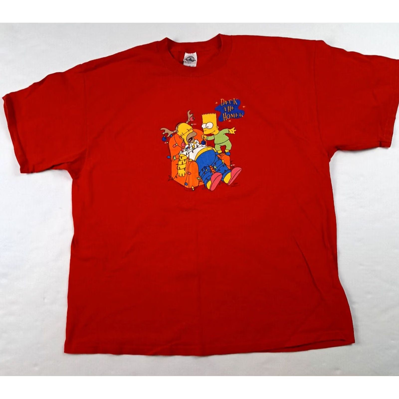 Delta Delta Simpsons Christmas Tee T-Shirt 2XL Red Mens Short Sleeve Christmas Theme 2XL Red Size US XXL / EU 58 / 5 - 2 Thumbnail