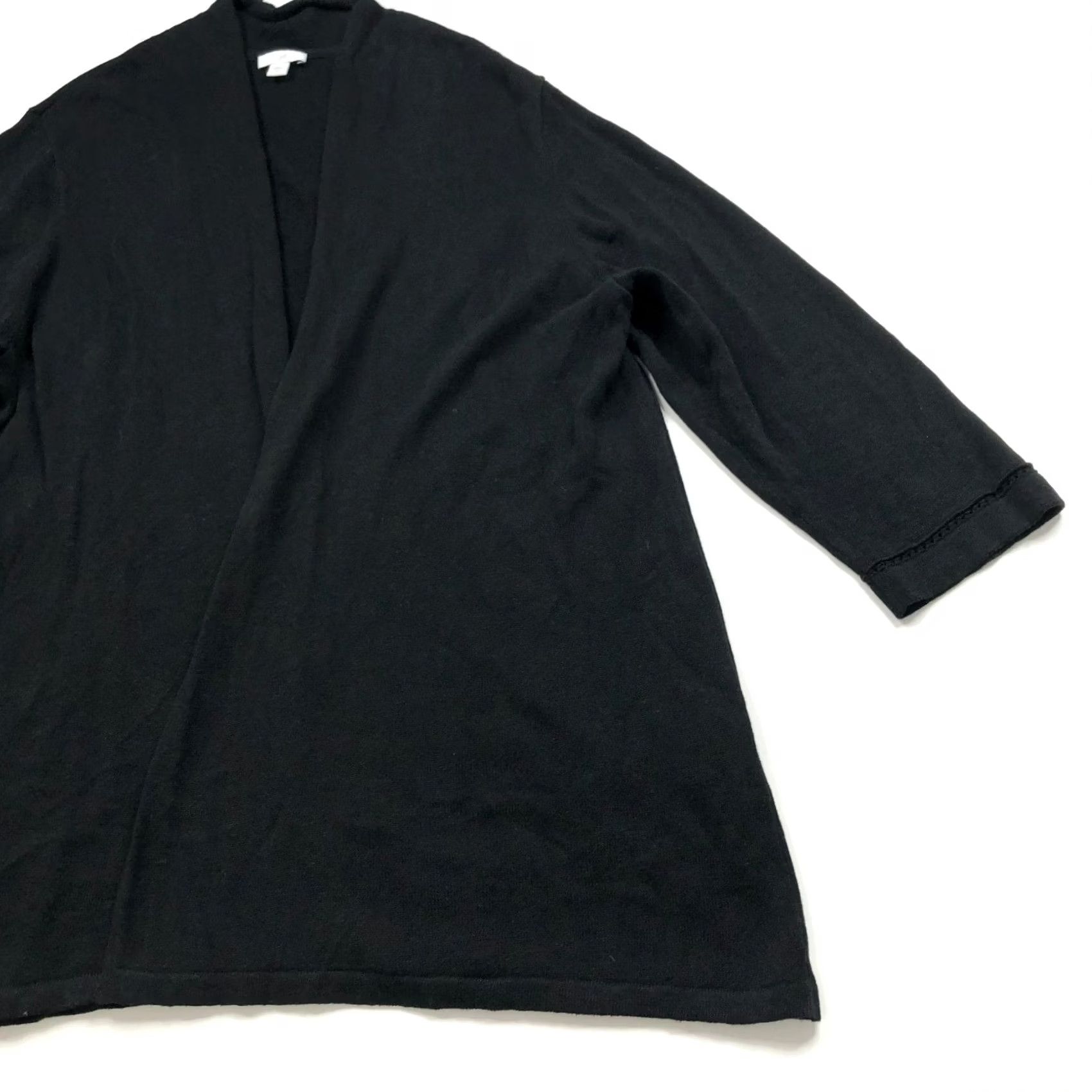J. Jill J.Jill Sweater Cardigan XL Black Linen Rayon Wrap Open MINT Size XL / US 12-14 / IT 48-50 - 2 Thumbnail