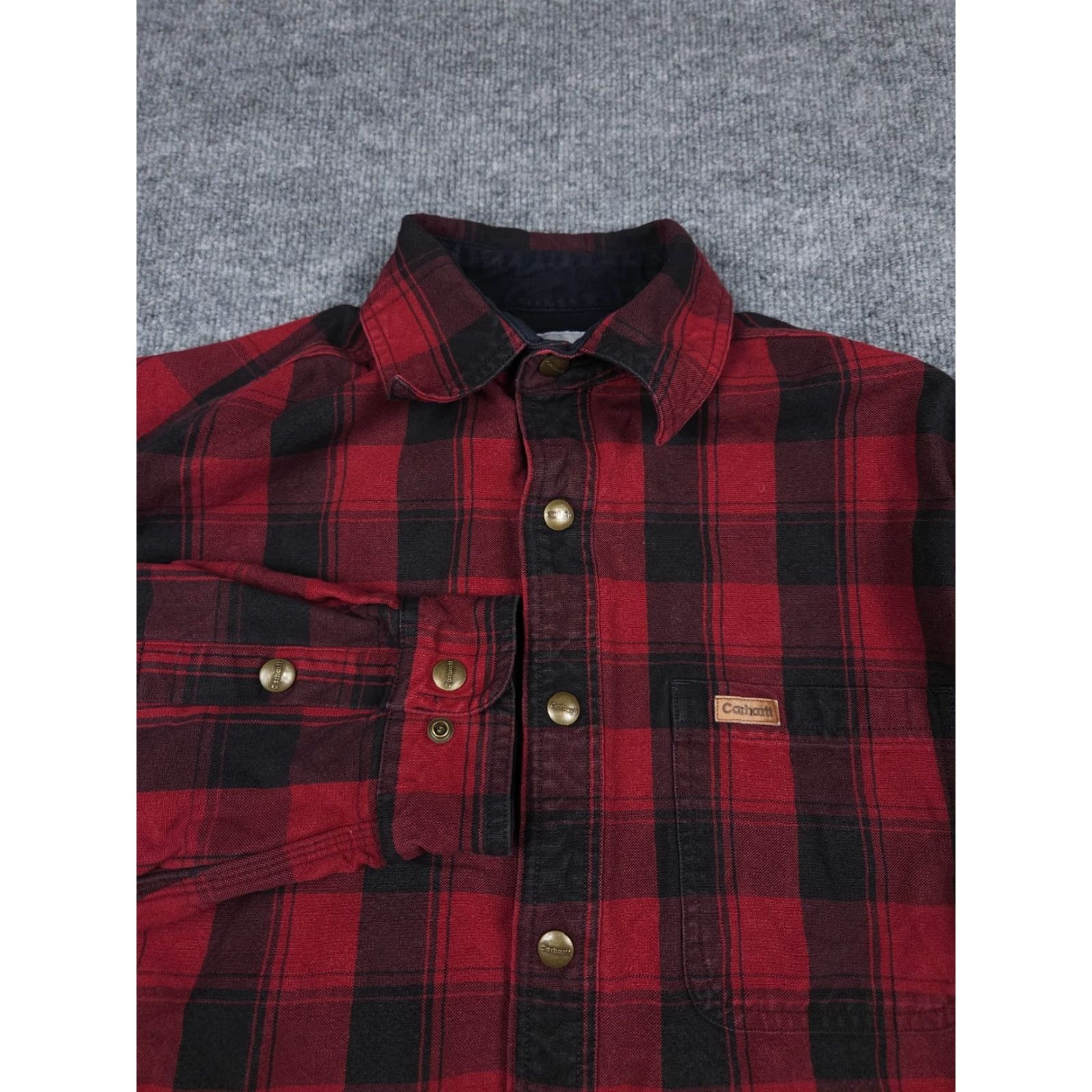 Carhartt VINTAGE Carhartt Jacket Coat Mens Small Plaid Lumberjack Snap Heavy Flannel S195DKR Size US S / EU 44-46 / 1 - 2 Thumbnail