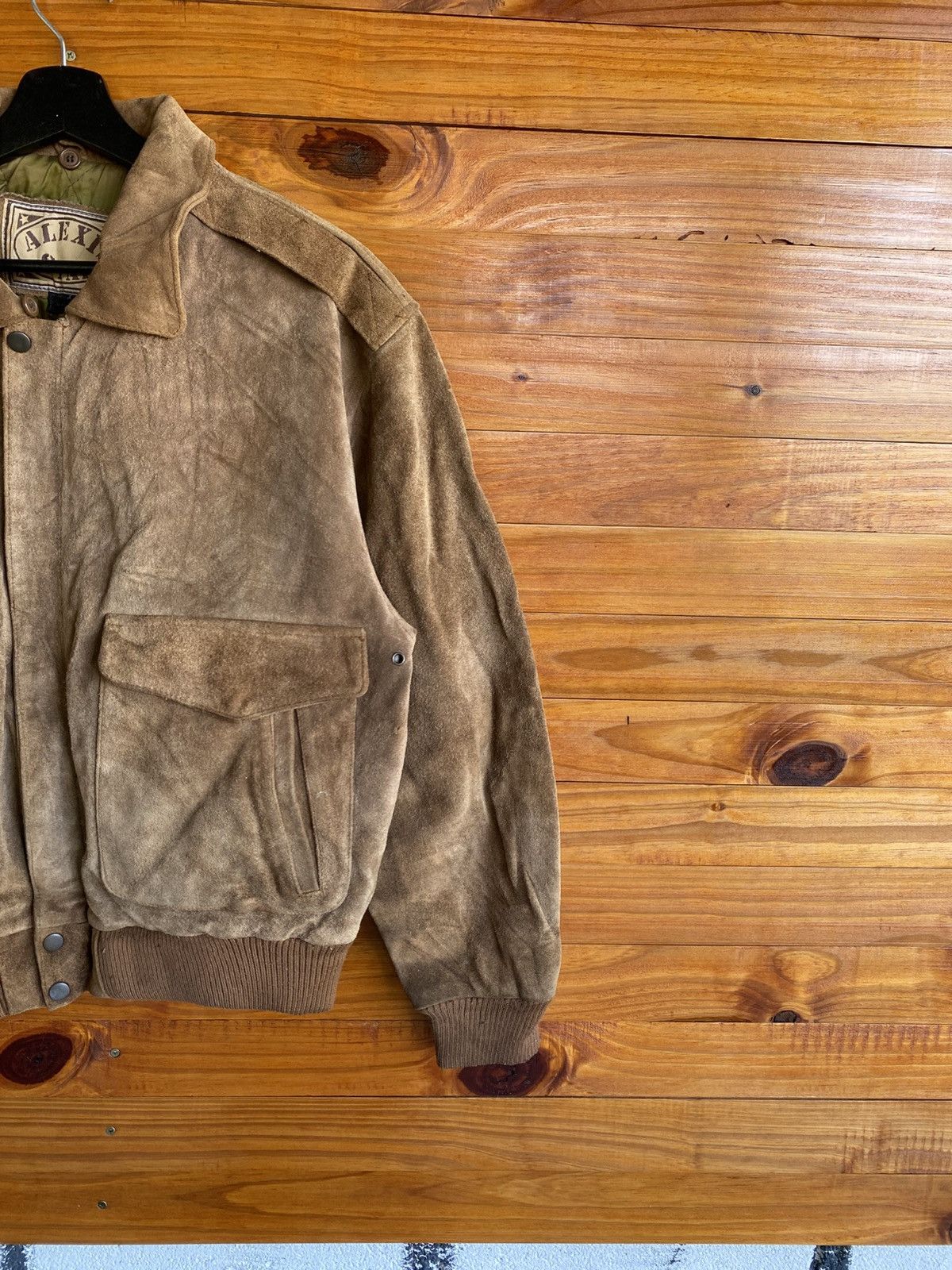 Vintage Vintage 90s Alexis Star Suede Leather Bomber Jacket Size US L / EU 52-54 / 3 - 9 Thumbnail