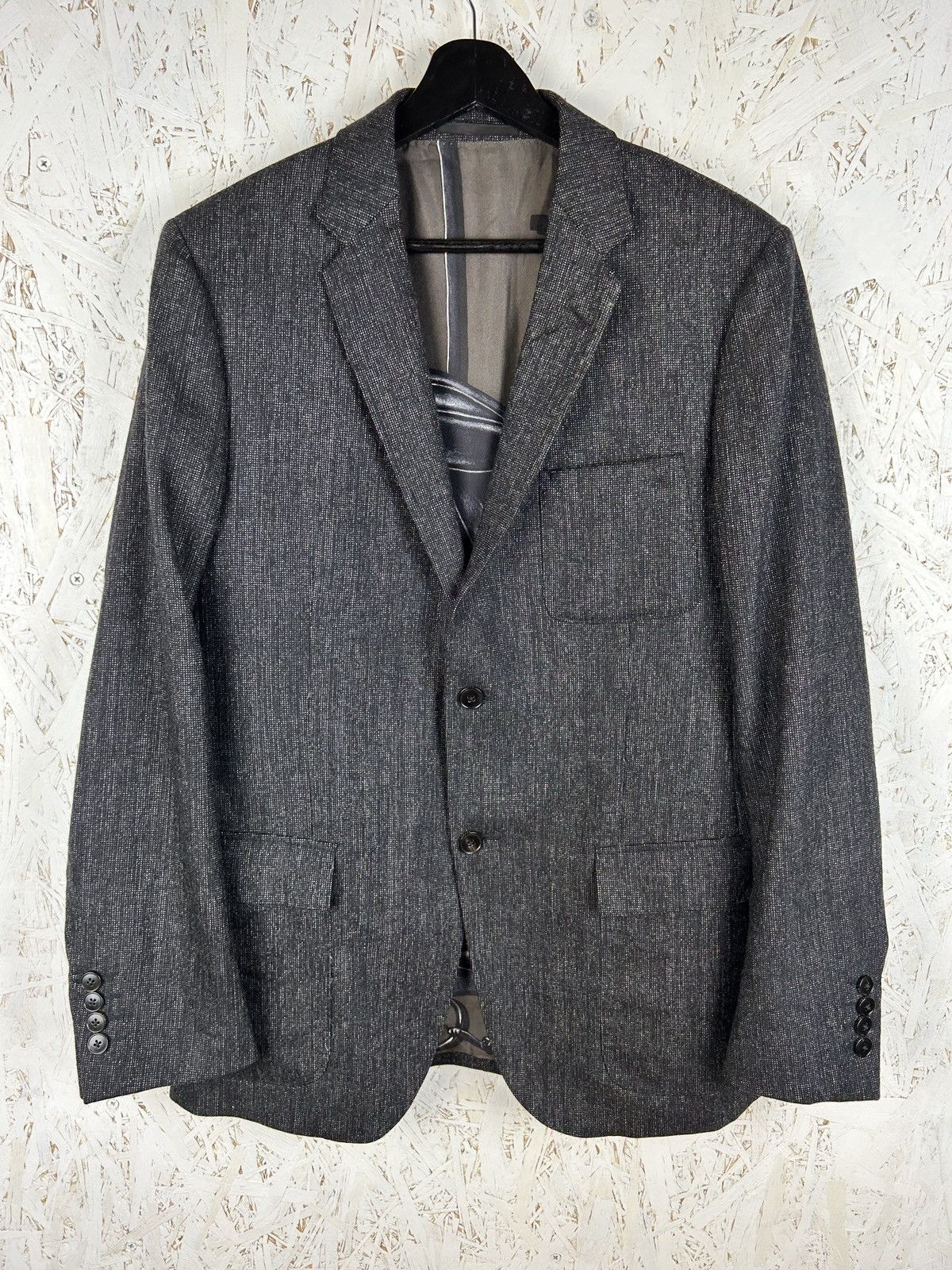 Gucci Gucci Wool Pattern Casual Blazer Jacket Tailoring Grey 50R Size 50R - 1 Thumbnail