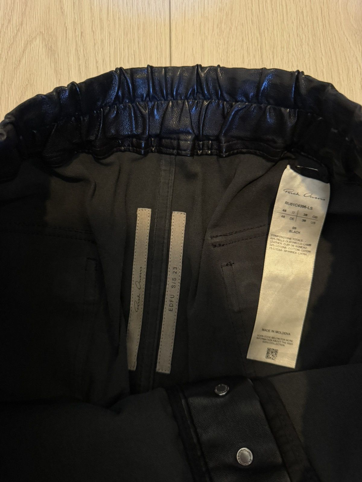 Rick Owens Rick Owens EDFU 2023 Leather Mastodon Joggers Size US 30 / EU 46 - 8 Thumbnail