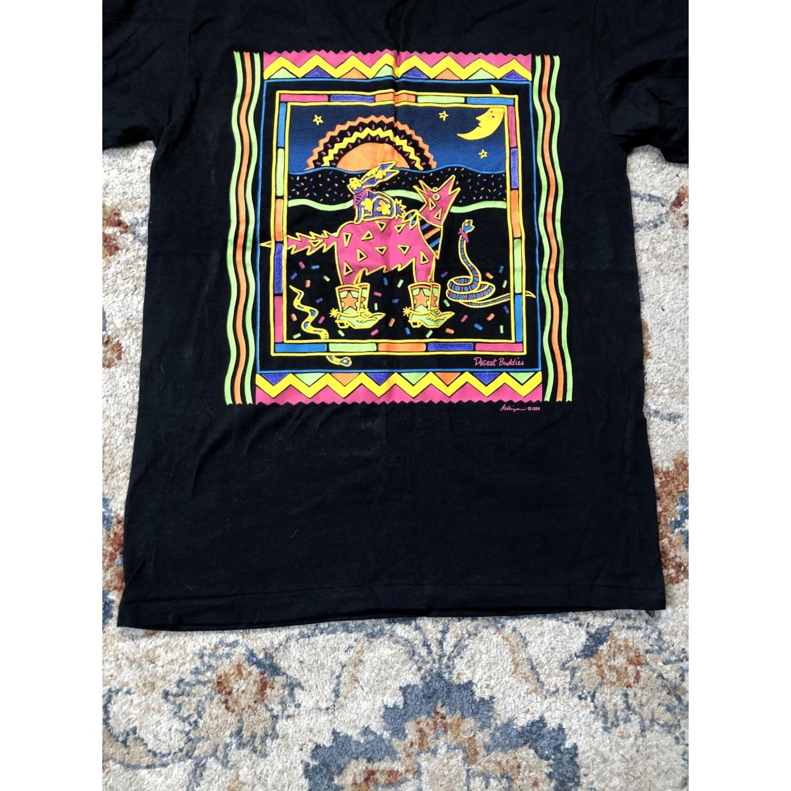 Vintage VINTAGE Desert Buddies Shirt Mens Large Black Oneita Power-T Funny Graphic 1989 90s Size US L / EU 52-54 / 3 - 5 Thumbnail