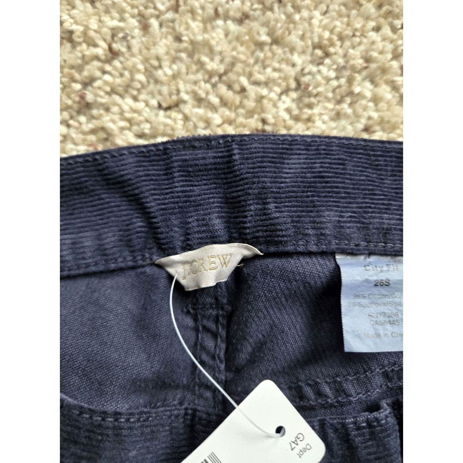 J.Crew J.Crew City Fit Chino Pants Womens 26S Blue Corduroy Stretch Straight Leg NWT Size 26" / US 2 / IT 38 - 4 Thumbnail