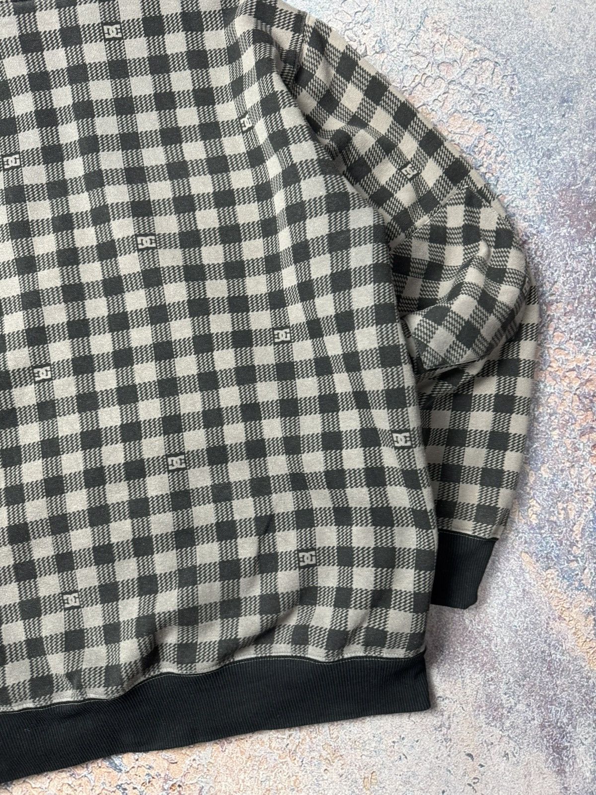 DC DC Shoes Men Hoodie Gray Cotton Plaid Premium Y2K Skate Size US XL / EU 56 / 4 - 12 Thumbnail