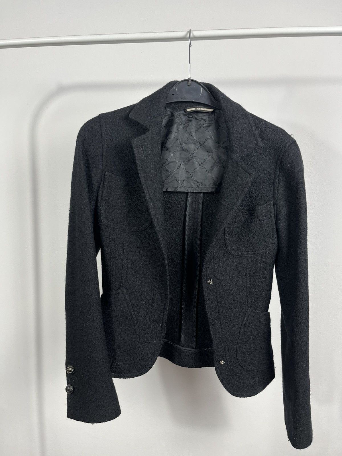 Bally Bally Made in Italy Black Wool Blazer Jacket Size S / US 4 / IT 40 - 2 Thumbnail