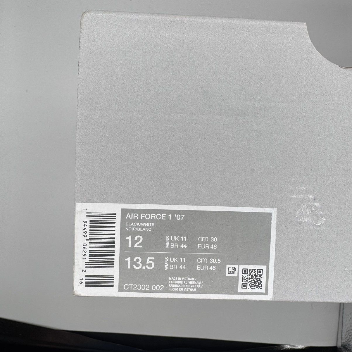 Nike Nike Air Force 1 '07 Men’s Size 12 Black/White CT2302-002 Size US 12 / EU 45 - 9 Thumbnail