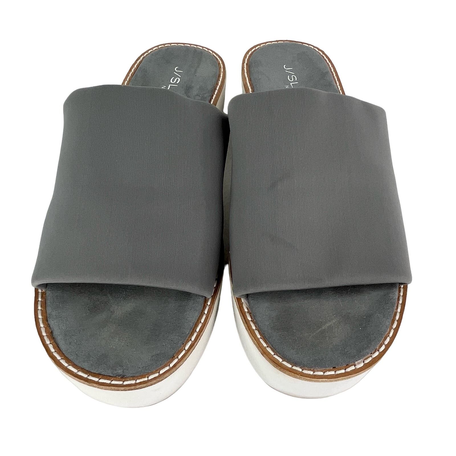 J/Slides J/Slides Platform Sandals Slides 8 Gray White Size US 8 / IT 38 - 2 Thumbnail