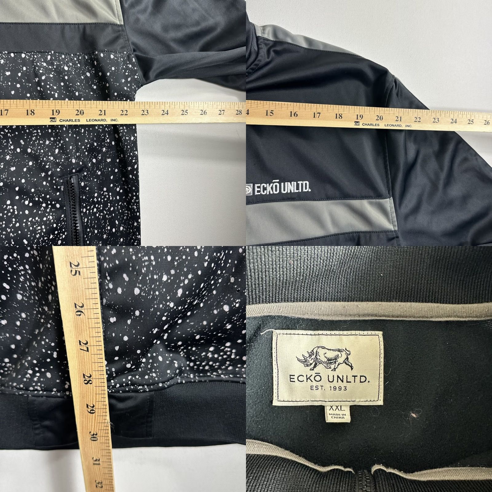 Ecko Unltd. Vintage Ecko Y2K Track Jacket Men 2XL Black Full Zip Speckled Fleck GRUNGE Size US XXL / EU 58 / 5 - 8 Thumbnail