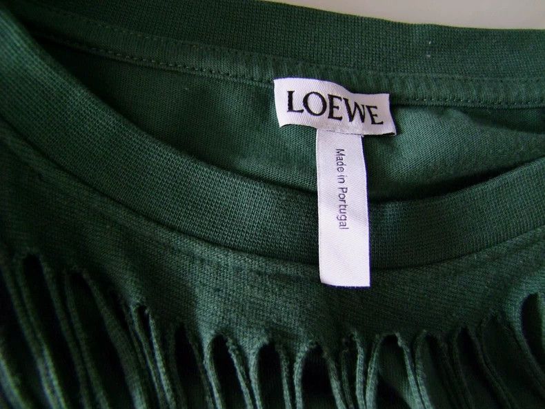 Loewe LOEWE T-shirt with broken tassels, green Size XL / US 12-14 / IT 48-50 - 1 Thumbnail