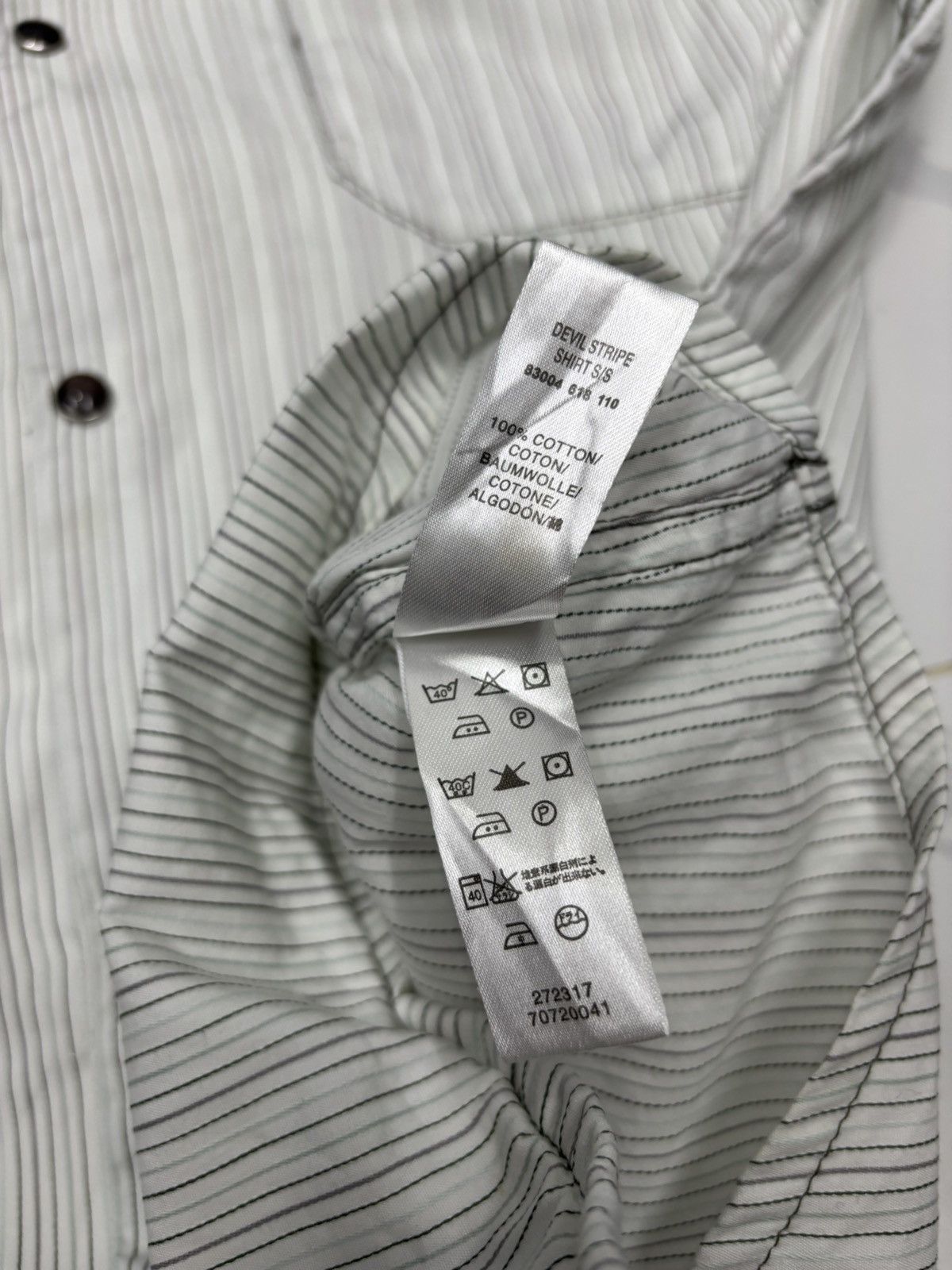 Yohji Yamamoto 🔥DEVIL STRIPE SHIRT S/S BUTTON SNAP YOHJI STYLE BY GSTAR Size US M / EU 48-50 / 2 - 14 Thumbnail