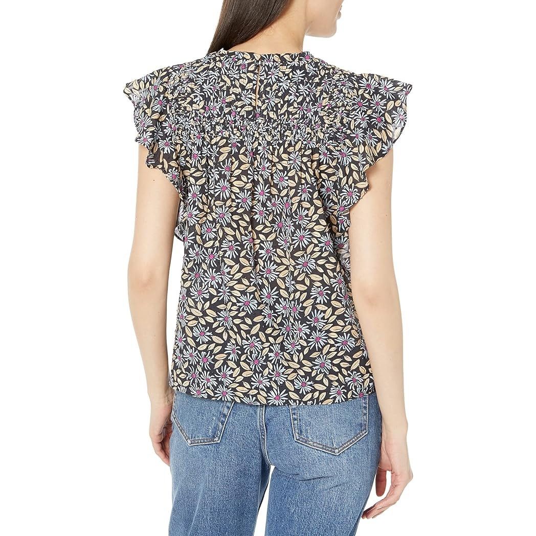 Joie Isa Reut Ruffled Embroidery Dot Smocked Floral Blouse Size S / US 4 / IT 40 - 6 Thumbnail