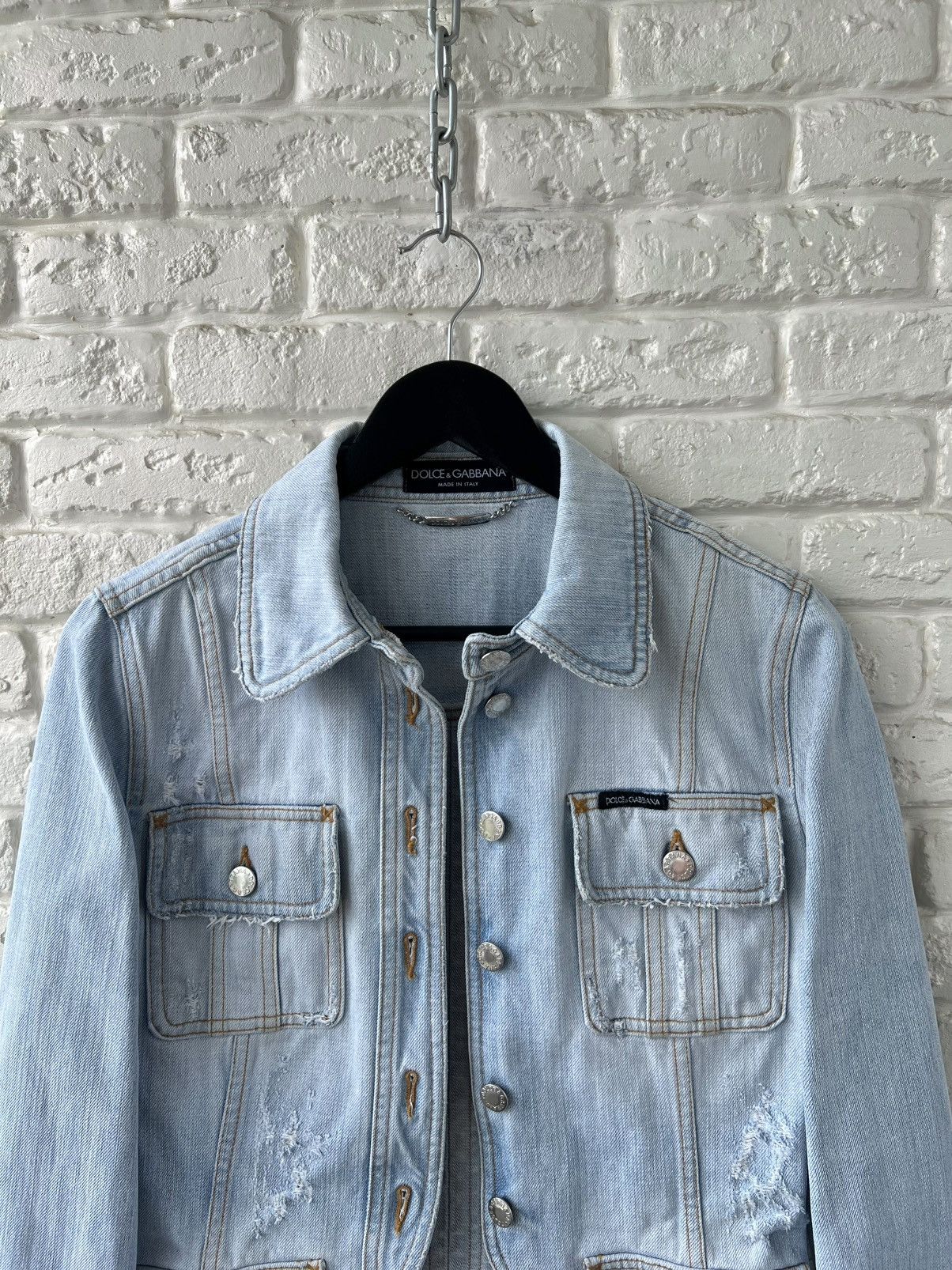 Dolce & Gabbana Dolce & Gabbana Blue Washed Denim Jacket Size M / US 6-8 / IT 42-44 - 3 Thumbnail