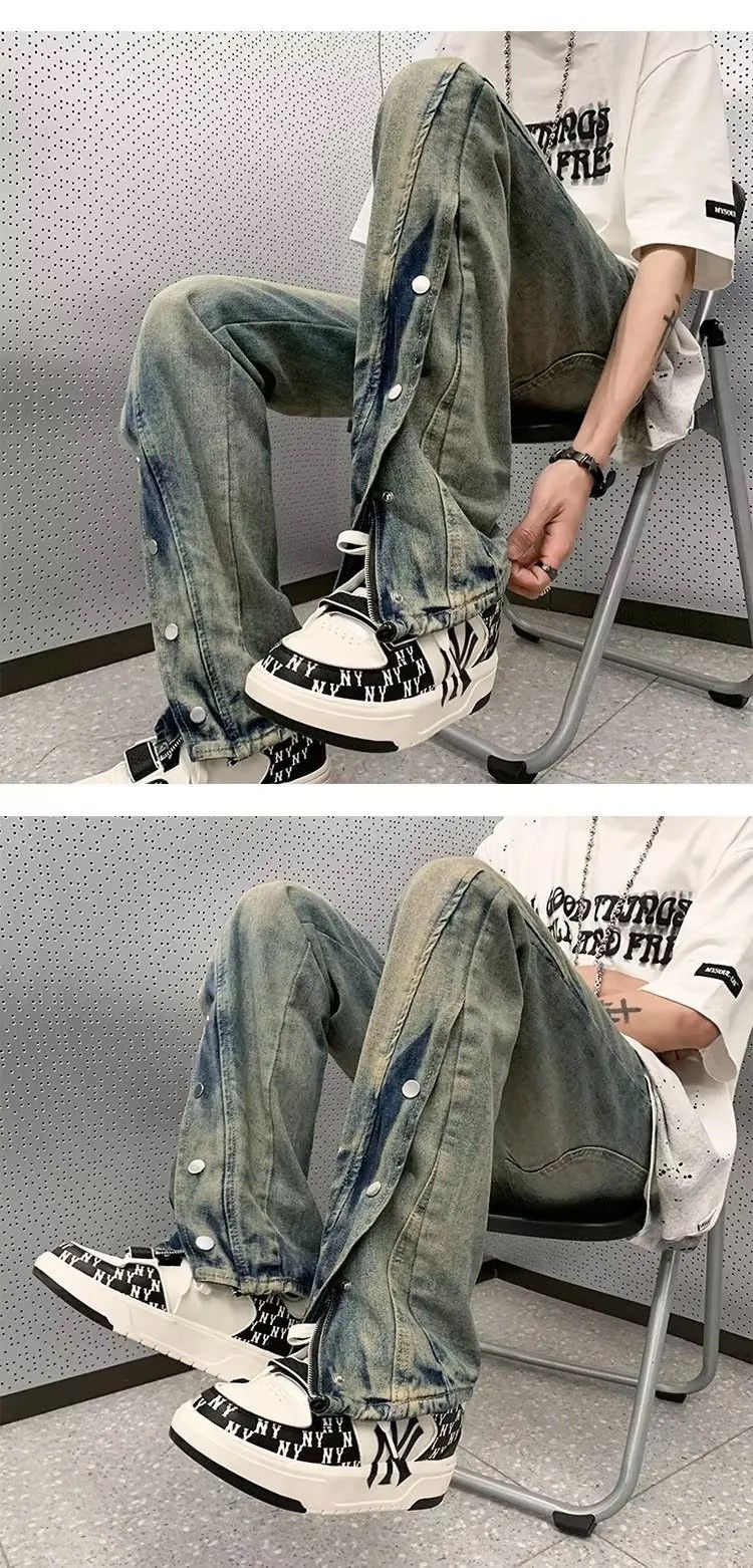 Japanese Brand × Vintage Streetwear Baggy Flared Jeans Size US 34 / EU 50 - 7 Thumbnail