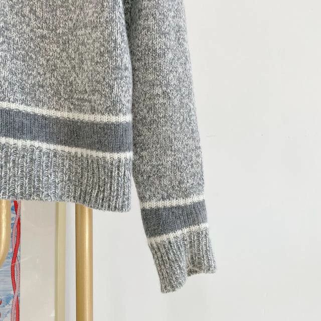 Dior Dior Gray logo embroidered knitted sweater Size XXS / US 00 / IT 34 - 4 Thumbnail
