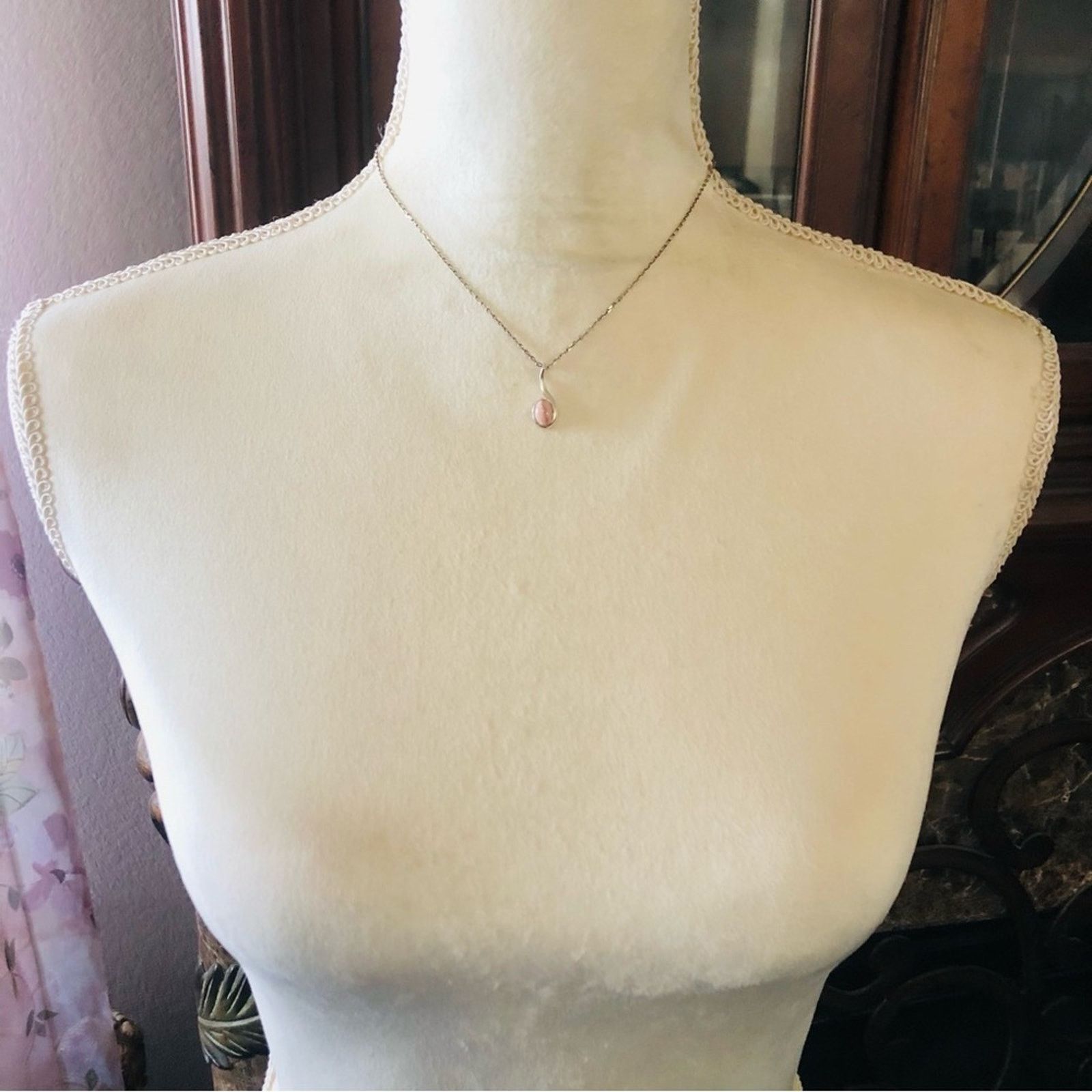Jewelry Rhodochrosite oval stone 925 swirl pendant necklace Size ONE SIZE - 11 Thumbnail