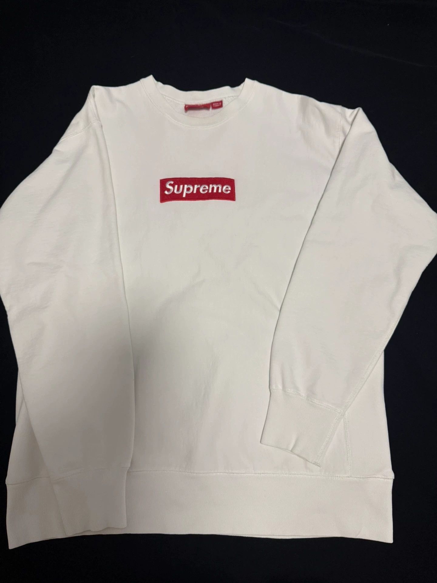 Supreme White Long-Sleeve Crewneck Sweatshirt XL Size US XL / EU 56 / 4 - 1 Thumbnail