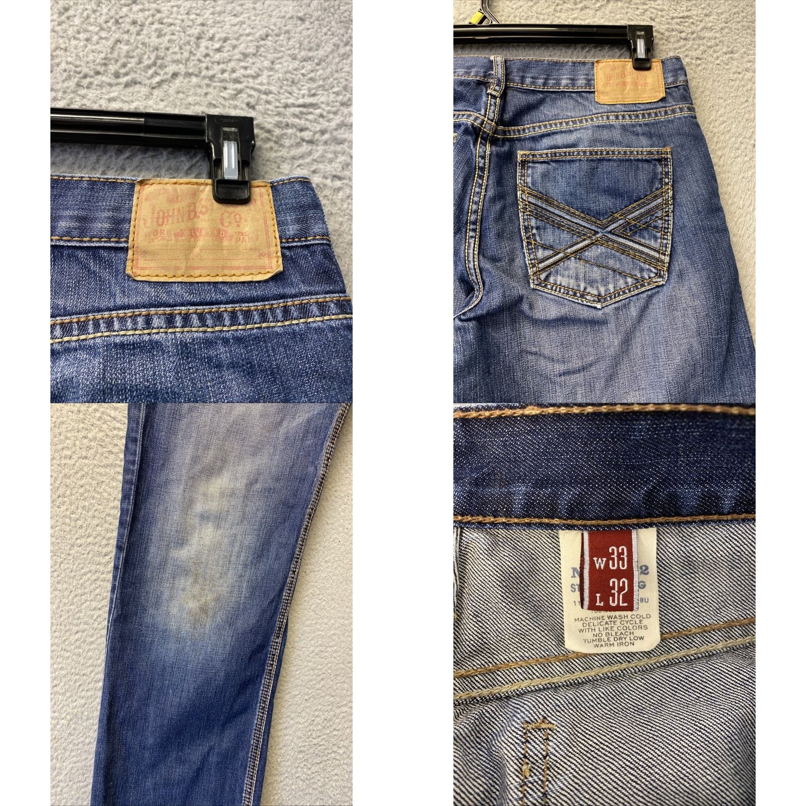 VINTAGE Polo Ralph Lauren Men Jeans Slim Fit Straight 33x32 Blue