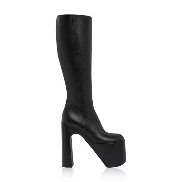 o1g2r1mq0924 Camden Platform Knee Boots in Black