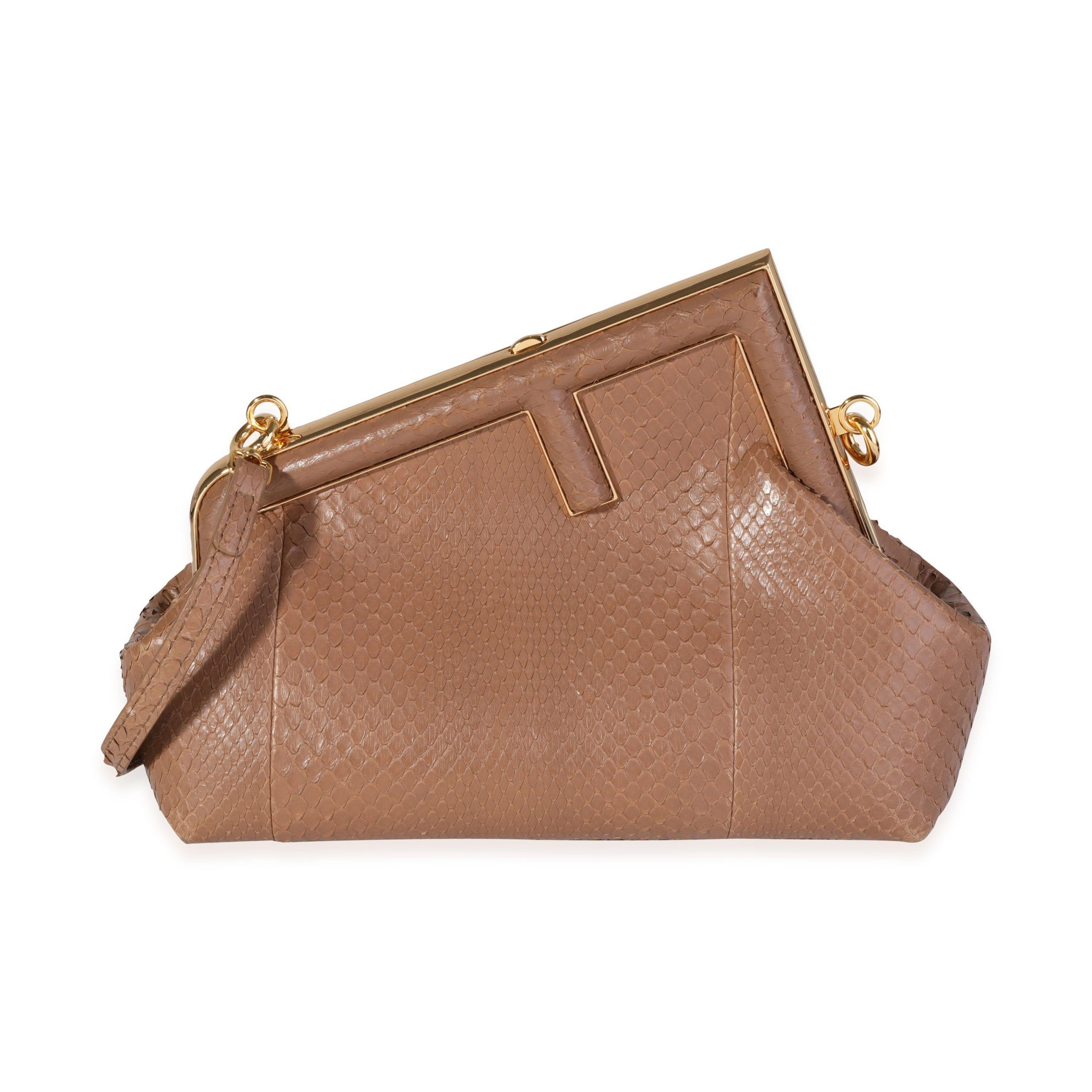 Fendi Tan Python Small First Bag