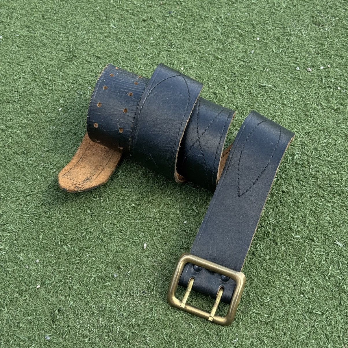 Vintage Old army officer leather double claw belt USSR soviet Size ONE SIZE - 1 Thumbnail